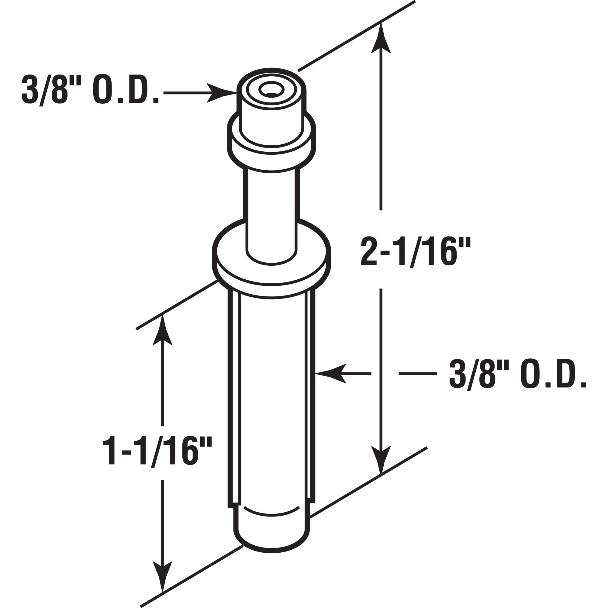 Prime-Line N 6782 Bi-Fold Door Top Pivot  Nylon (2 Pack)