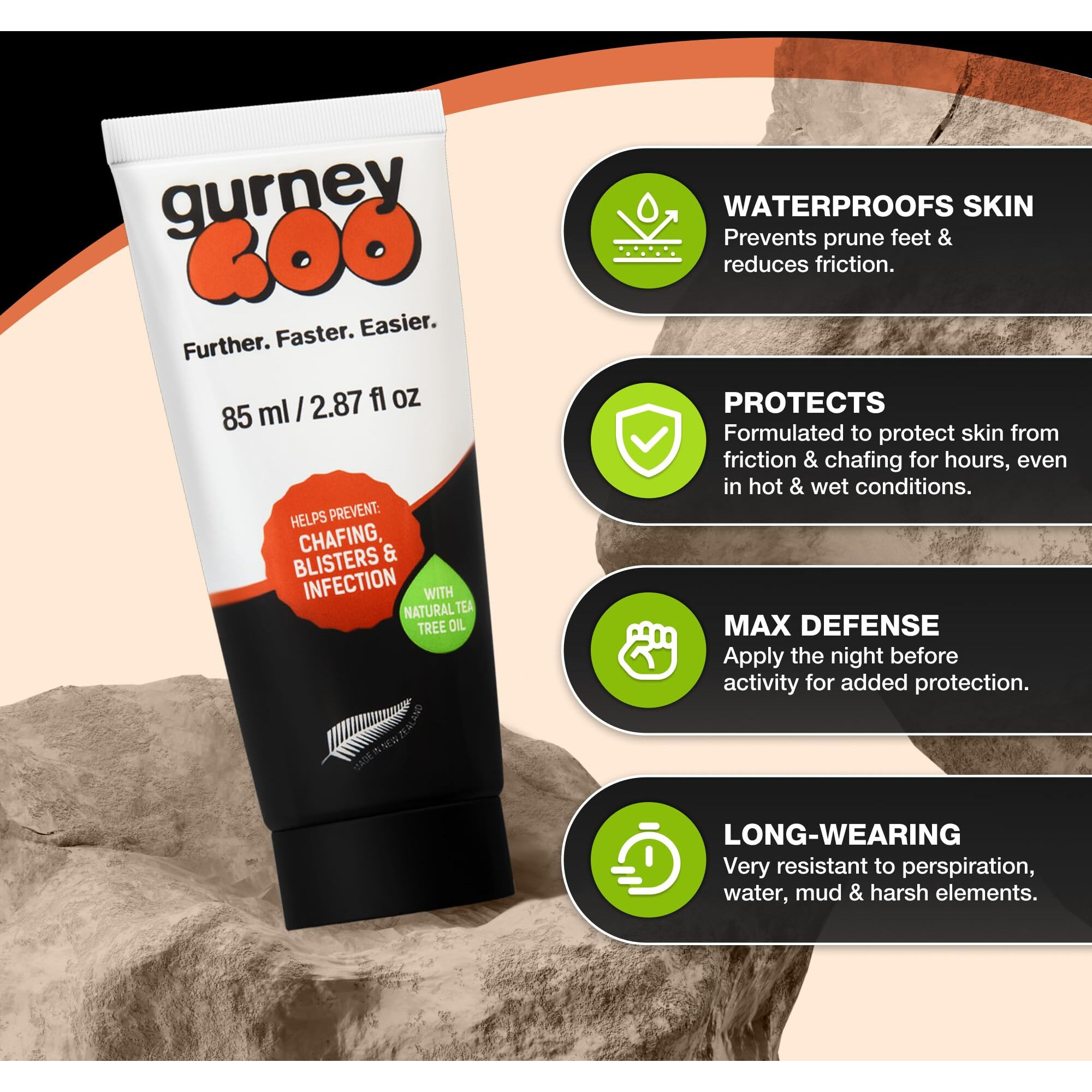 Chafing Cream For Women & Men  Anti Chafing  Blistering & Pruning Essential With Tea Tree Oil  Ideal For Trench Foot & Thigh Chafing Prevention  85 Ml - Gurneygoo