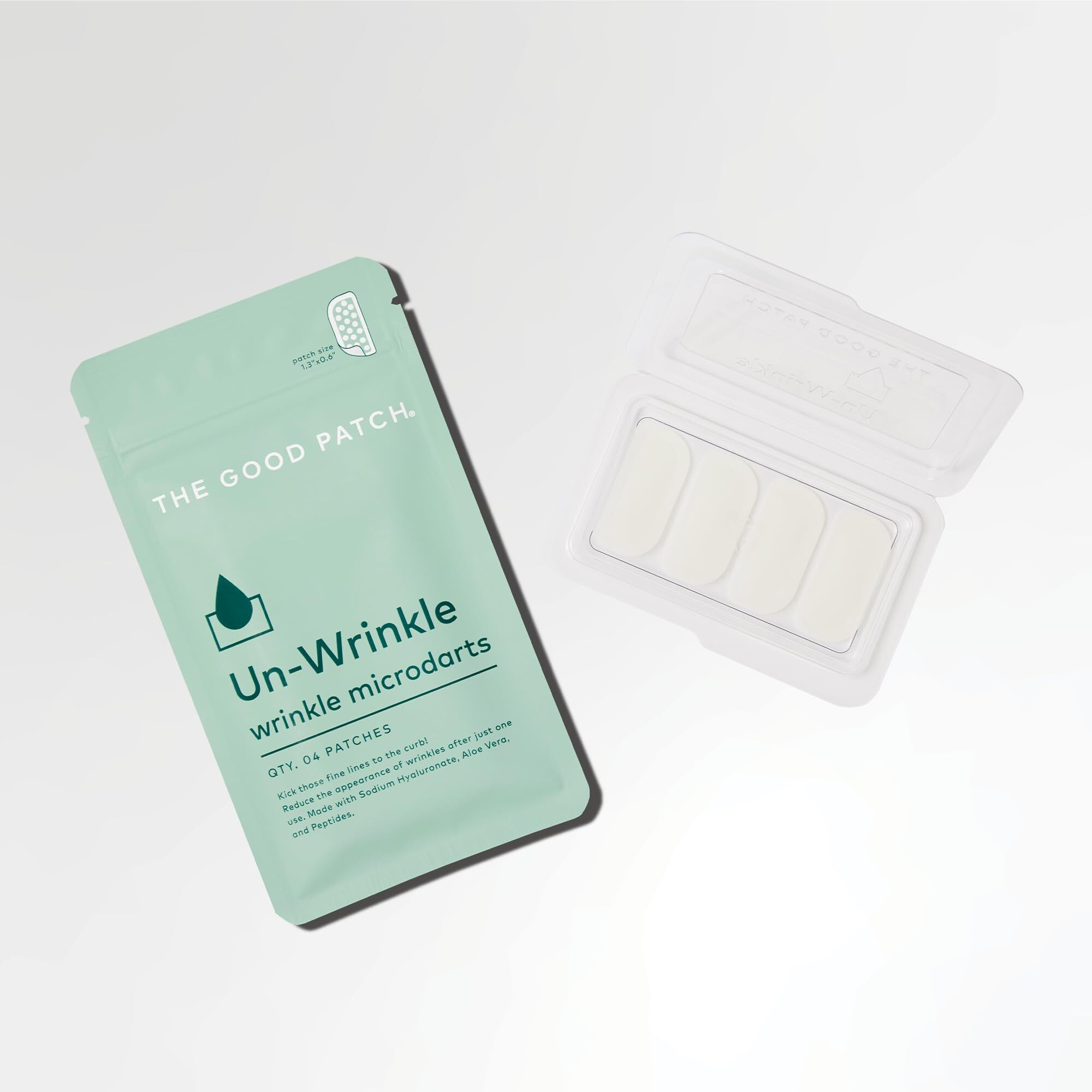 The Good Patch Un-Wrinkle Microdart Anti Wrinkle Patches For Crows Feet And Between Eyes  Made With Sodium Hyaluronate  Aloe Vera  Peptides  Clinically Proven (8 Total Microdart Patches)