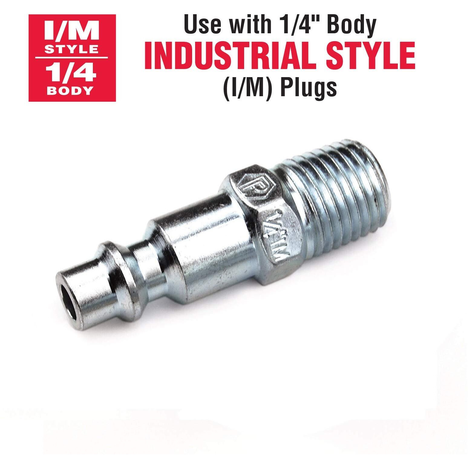 Primefit M1404-4 2-Way T-Style Air Manifold With Industrial 6-Ball Brass Couplers  1/4""