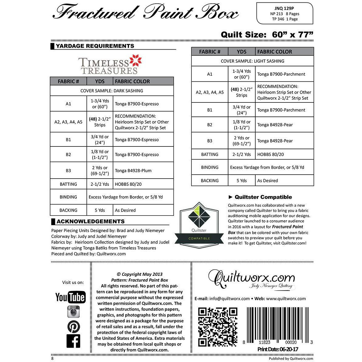 Fractured Paint Box Quilt Pattern By Quiltworx