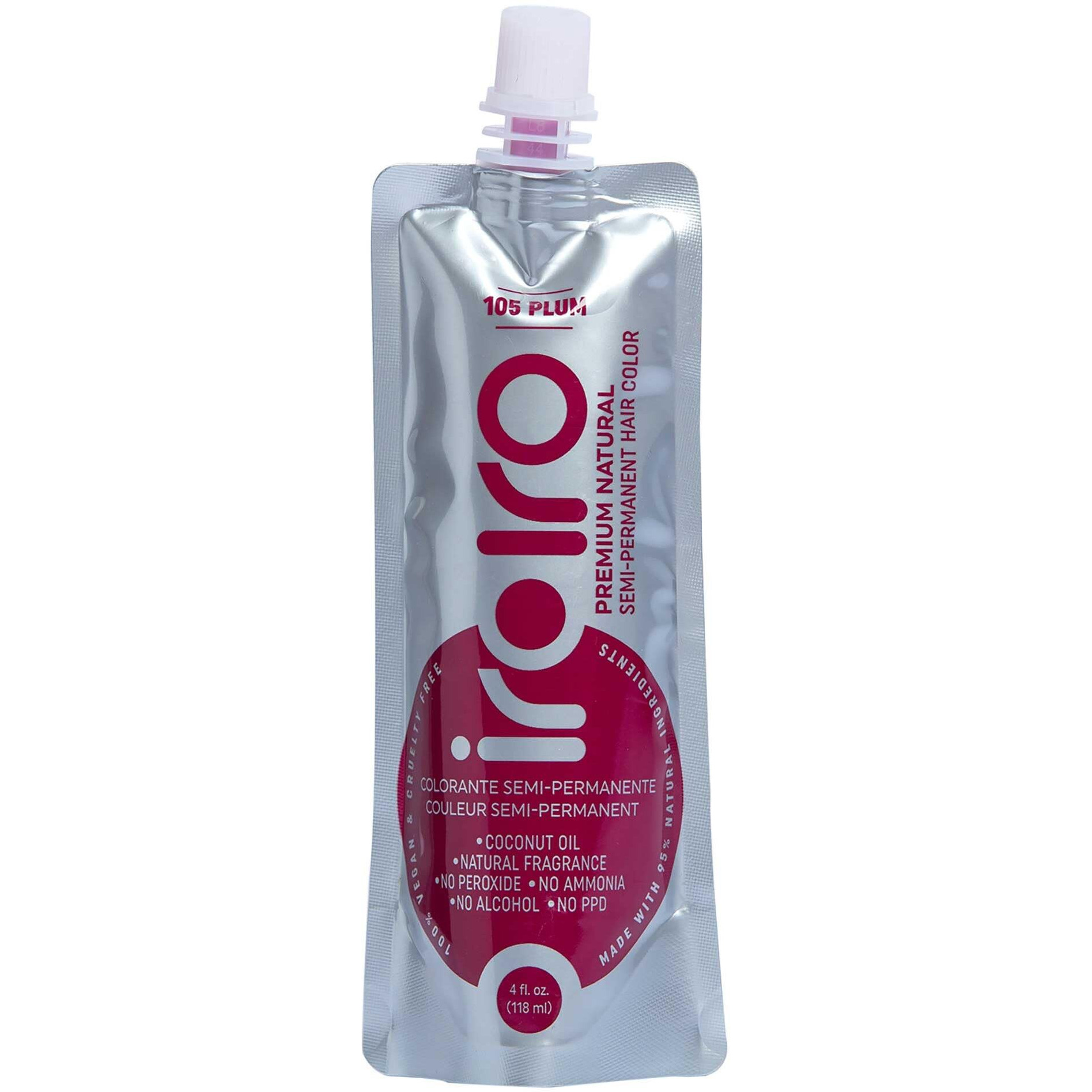 Iroiro Premium Natural Semi-Permanent Hair Color 105 Plum (4Oz)