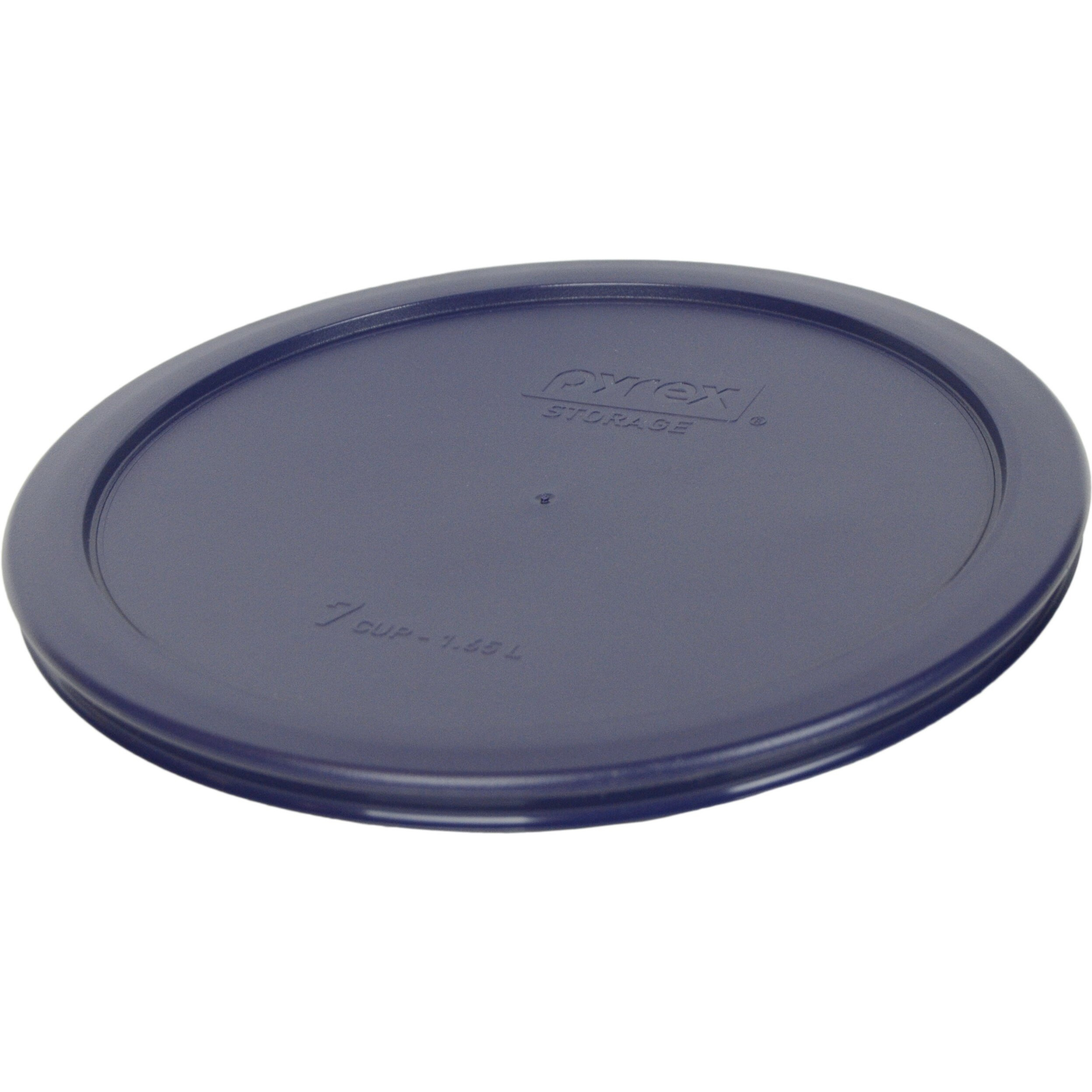 Pyrex 7402-Pc 6/7 Cup (2) Blue & (2) Red Round Plastic Storage Lids  Made In Usa