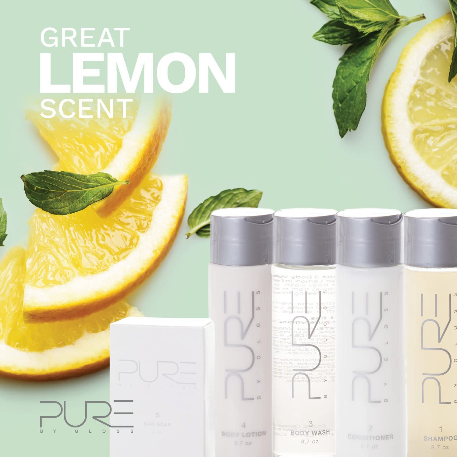 Pure By Gloss Body Wash - Fresh Lemon Scent - For All Skin Types - Cruelty Free And Paraben Free - Luxurious Moisturizing  Softening & Smoothing Formula - For Men  Women  Kids - 8.5Oz Each - 3 Pack