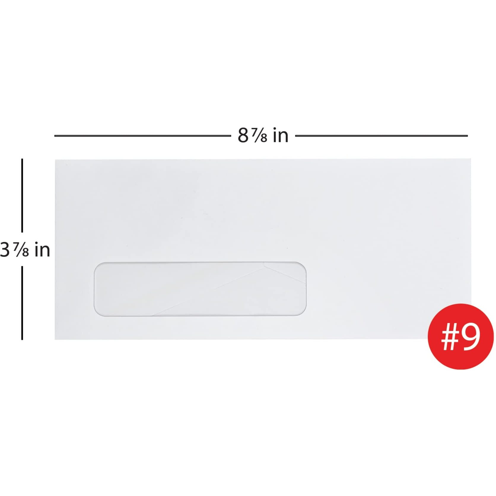 Office Depot Brand Window Envelopes  Window On Bottom Left  9  3 7/8"" X 8 7/8""  White  Box Of 500