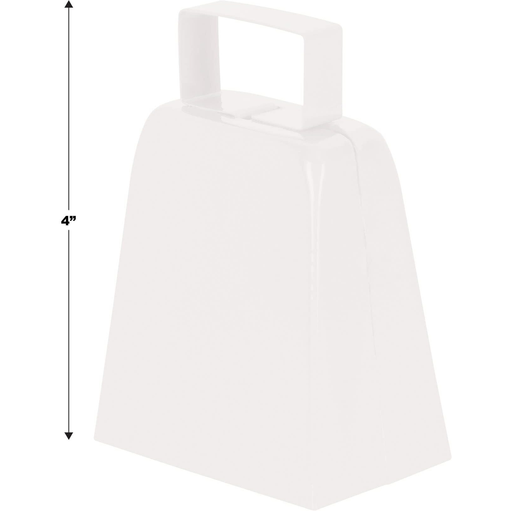 Beistle 12-Pack White Metal Cowbells  4""- Team Spirit Sports Noisemakers