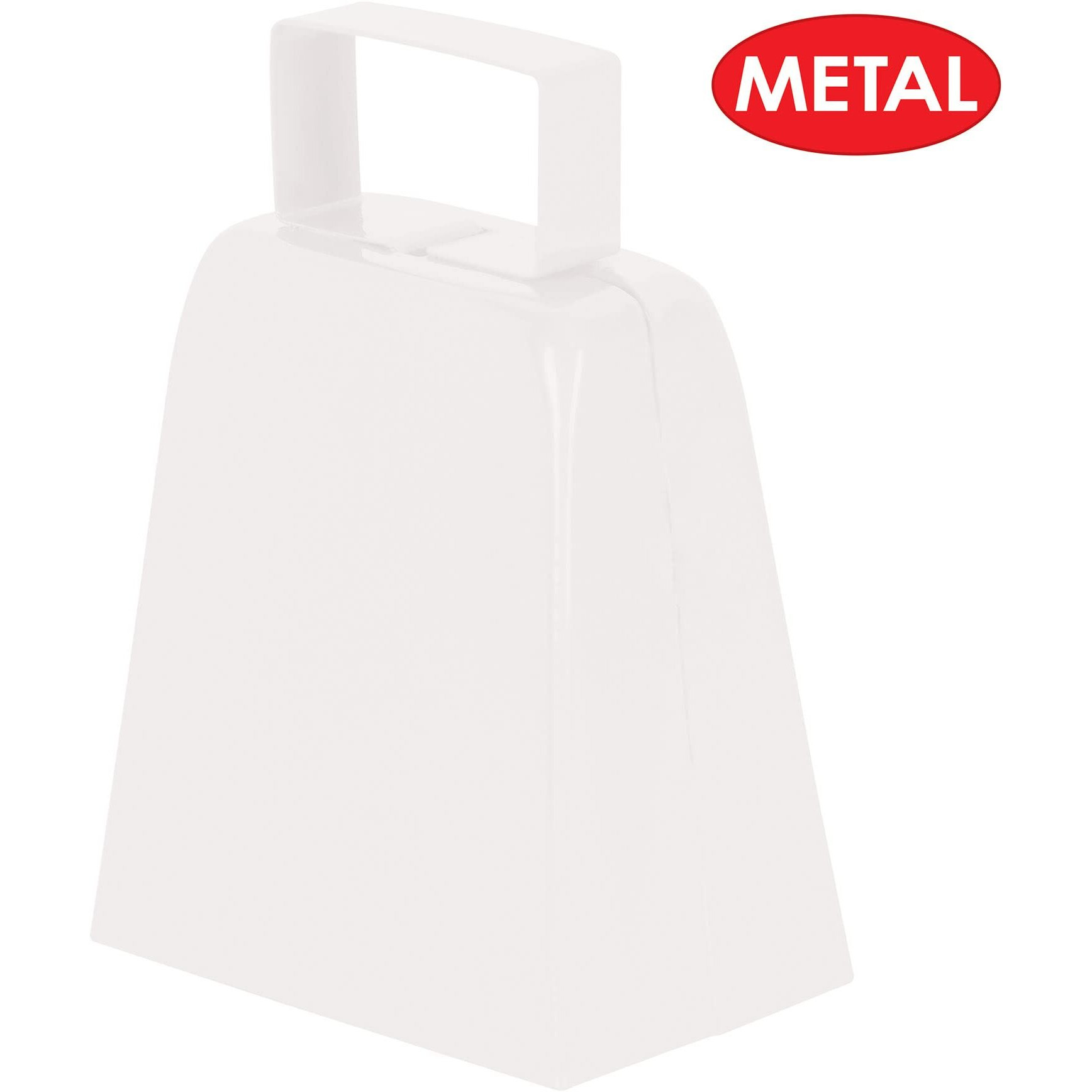 Beistle 12-Pack White Metal Cowbells  4""- Team Spirit Sports Noisemakers