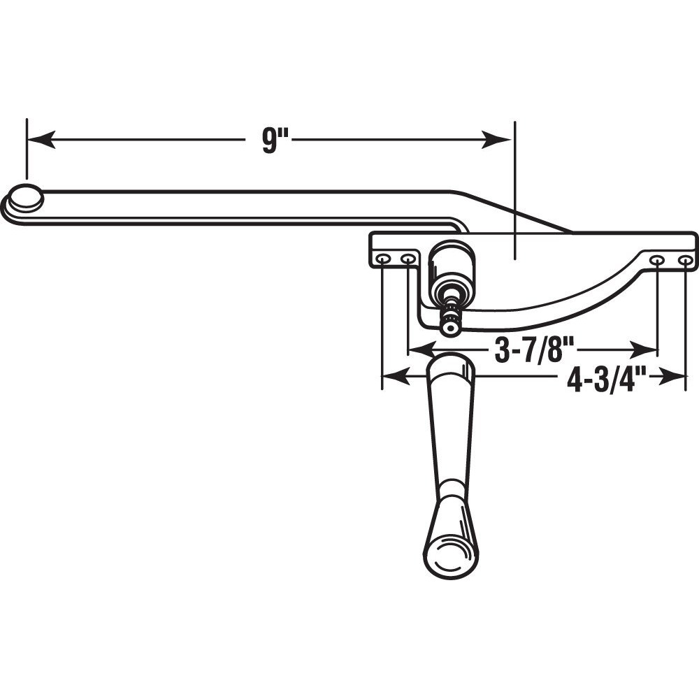 Prime-Line H 3508 9 In. Aluminum Diecast  Casement Operator  Right Hand  Teardrop Type (Single Pack)