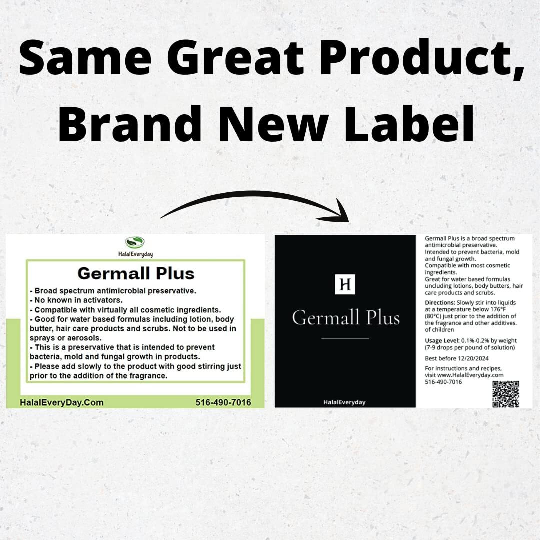 Germall Plus - Clear Liquid - Excellent Natural Broad-Spectrum Preservative. Compatible With Most Cosmetic Ingredients. Good For Water-Based Formulas - 2Oz