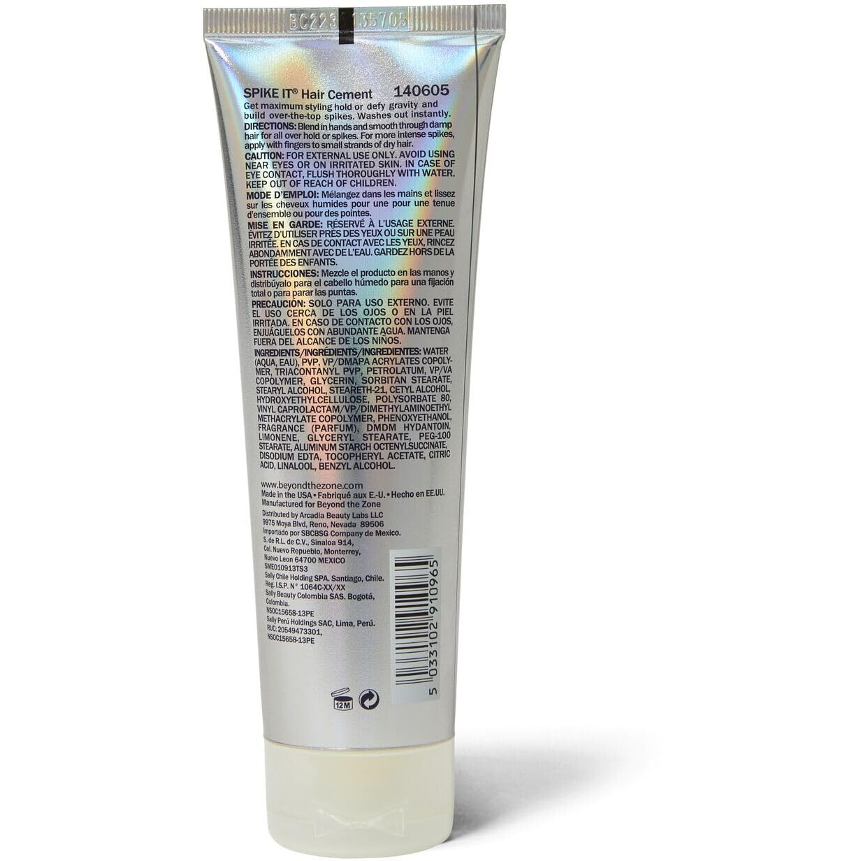 Beyond The Zone Spike It Hair Cement  Strong-Hold Hair Gel  Great For All Hair Types  4 Oz