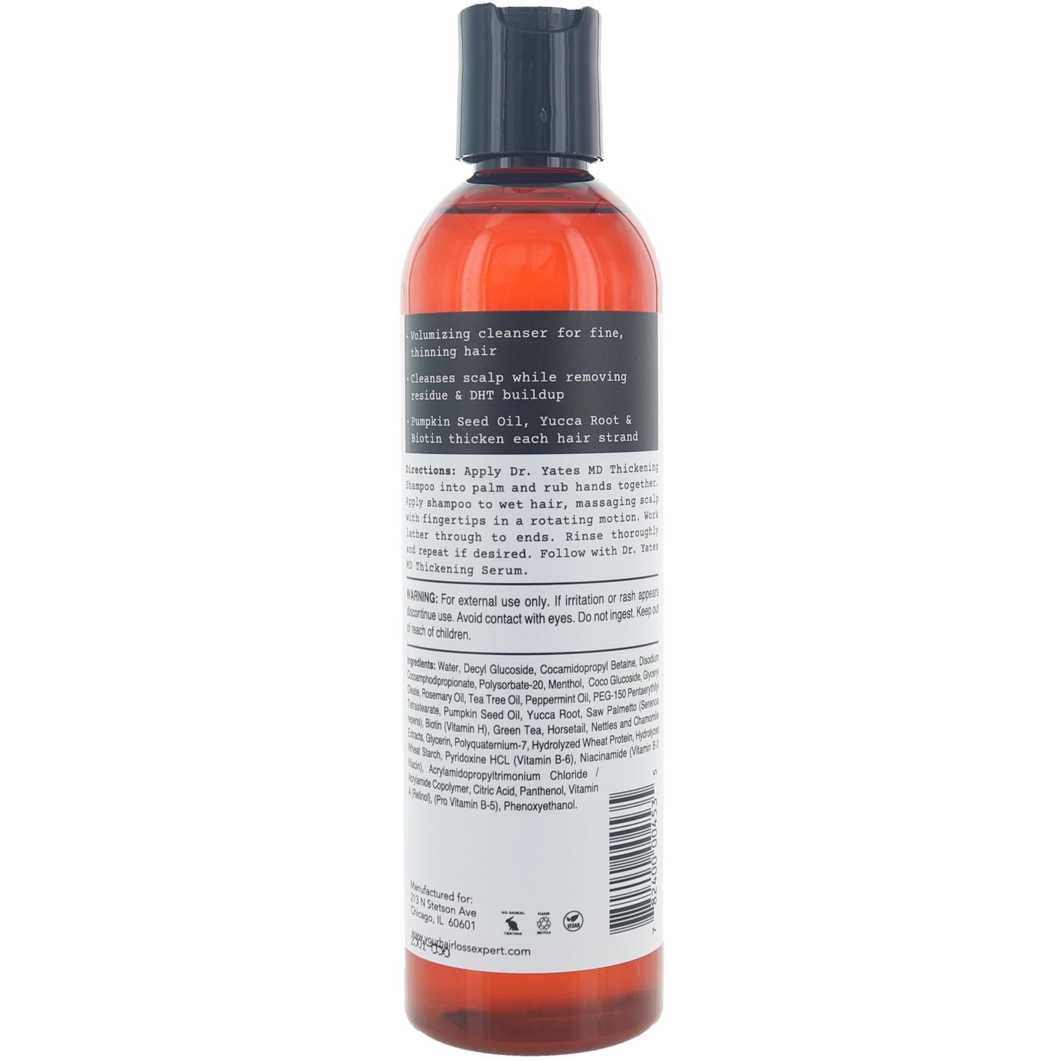 Dr. Yates Md Hair + Science Daily Thickening Shampoo  Adds Volume And Supports Prevention Of Hair Loss  For Men And Women (8 Fl Oz)