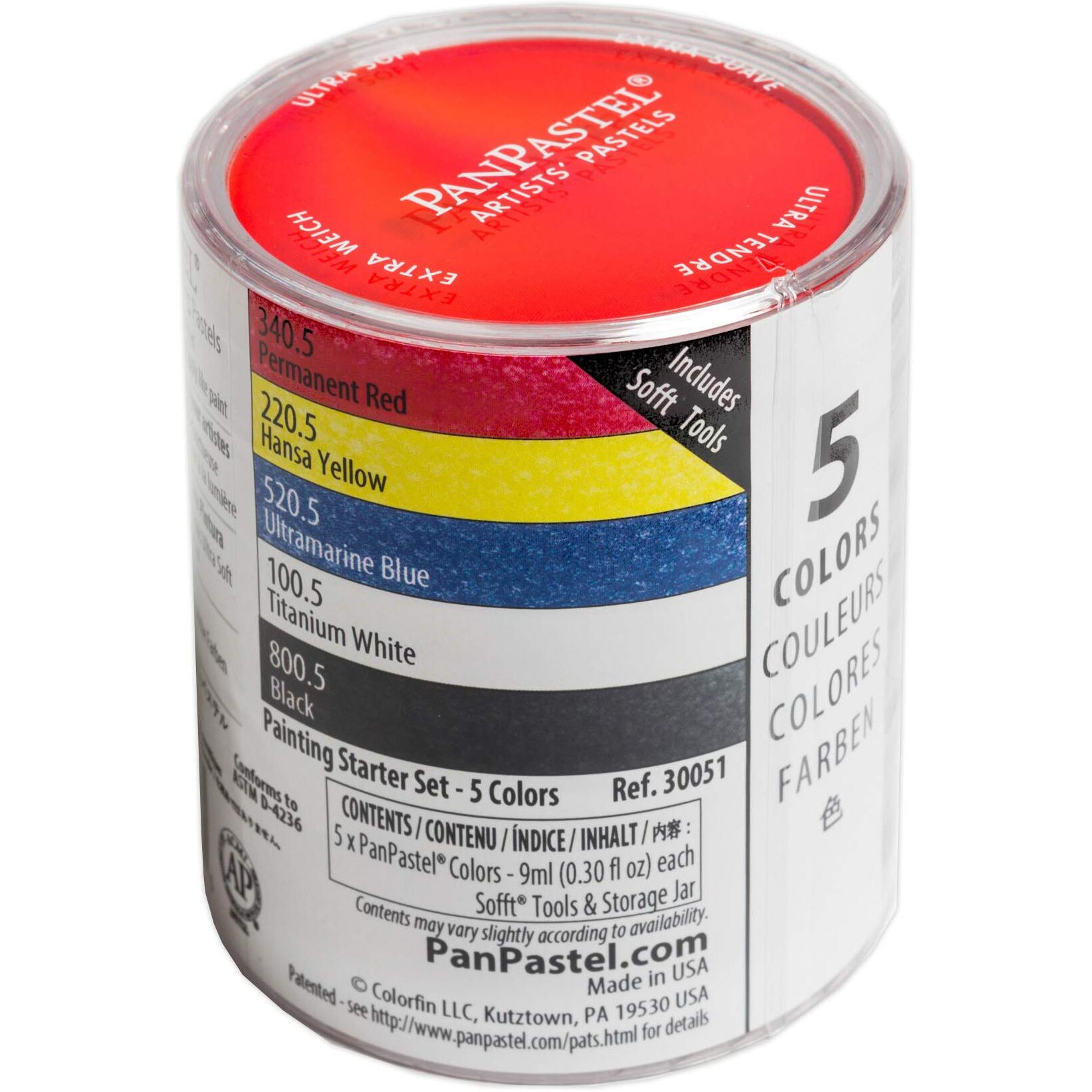 Panpastel 30051 Ultra Soft Artist Pastel Painting Starter 5 Color Set W/Sofft Tools
