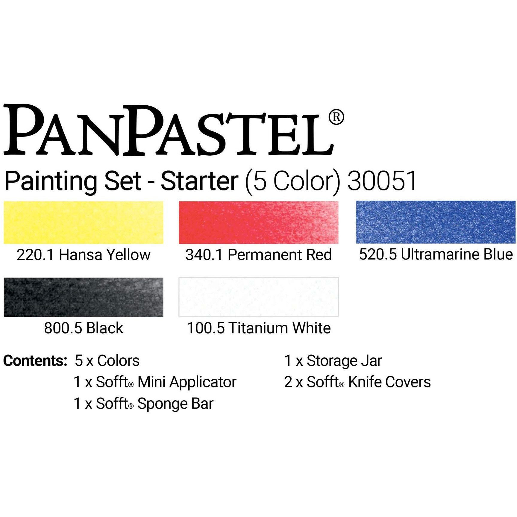 Panpastel 30051 Ultra Soft Artist Pastel Painting Starter 5 Color Set W/Sofft Tools