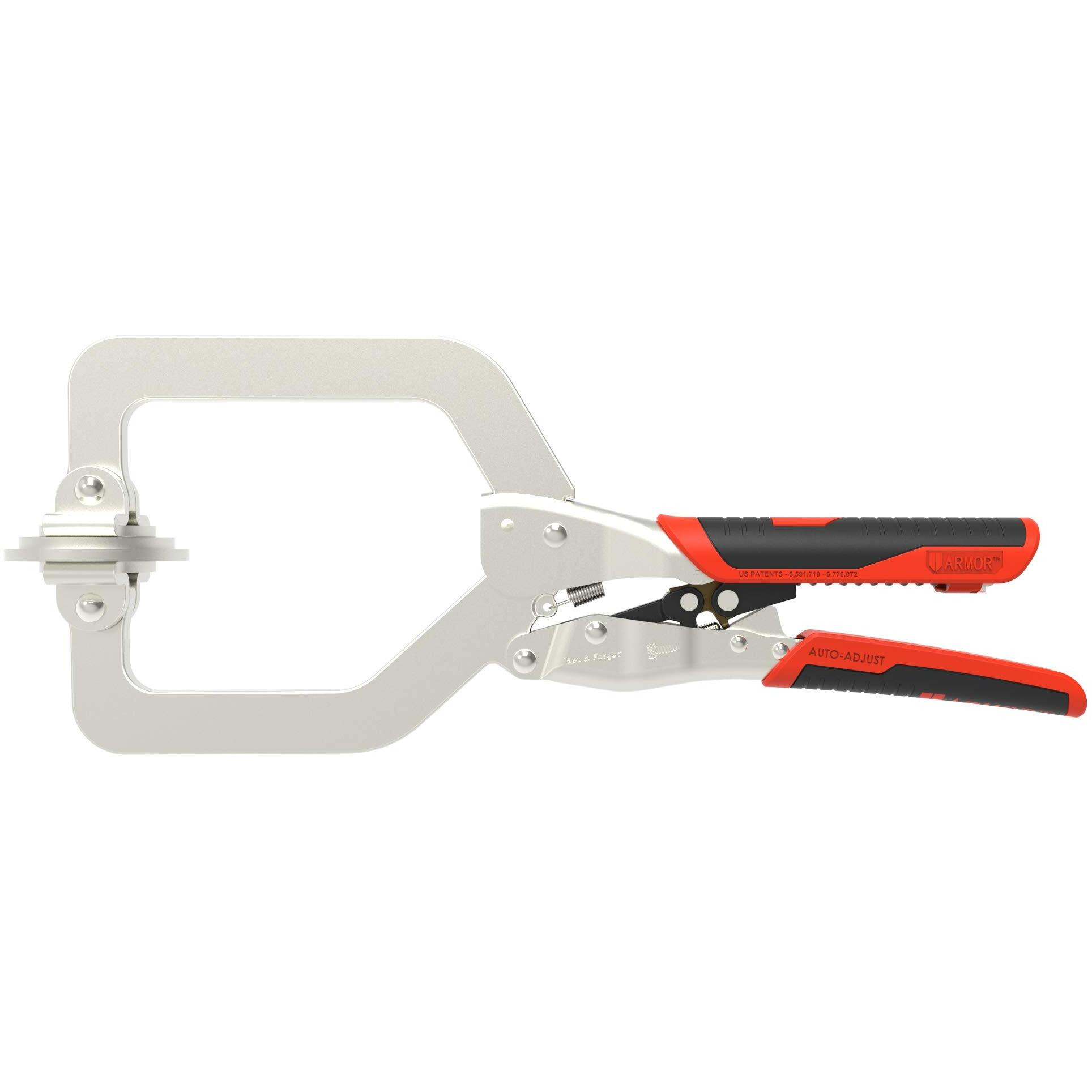 Armor Tool Face Clamp For Pocket Hole Joinery - 3"" C Clamp Locking Vice Grip Plier With Auto Adjust Technology & Swivel Pads - 3Fc-70