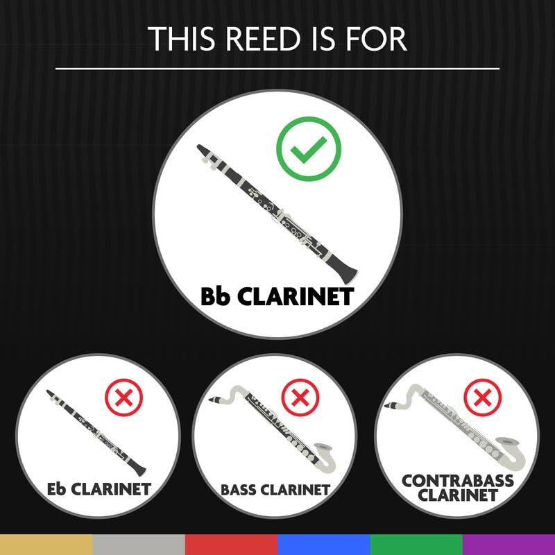 LGre Reeds - Bb Clarinet Reed  Classic  Strength 3.00 (Bb3.00) - Premium Synthetic Woodwind Reed