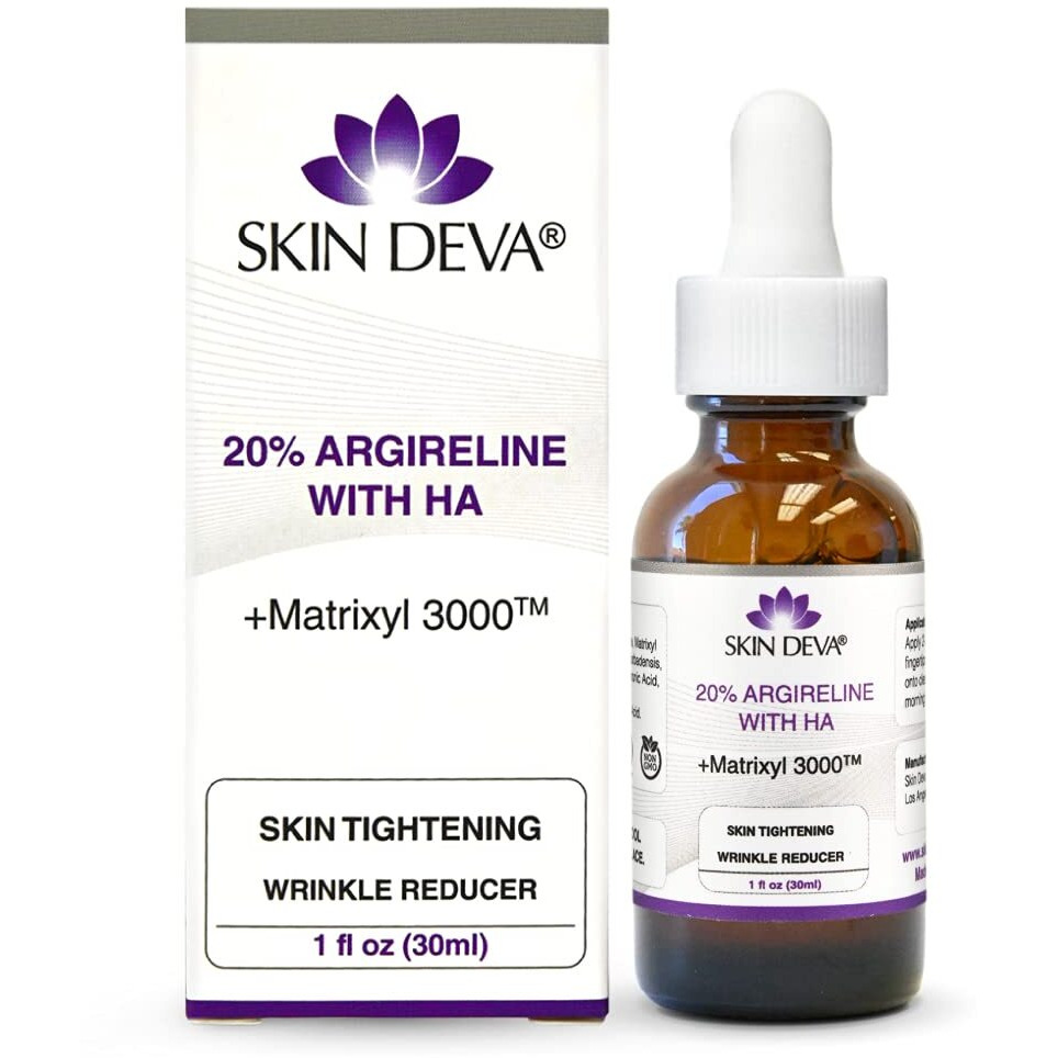 Skin Deva 20% Argireline Serum With Matrixyl 3000 Pure Hyaluronic Acid Serum For Face Deep Wrinkle Reducer Anti Aging Tones Skin And Stimulates Collagen Peptides Serum For Face