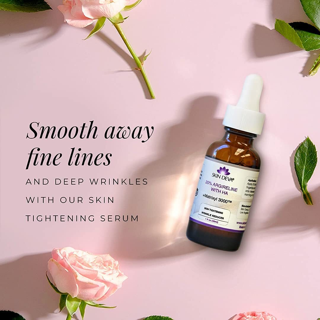 Skin Deva 20% Argireline Serum With Matrixyl 3000 Pure Hyaluronic Acid Serum For Face Deep Wrinkle Reducer Anti Aging Tones Skin And Stimulates Collagen Peptides Serum For Face