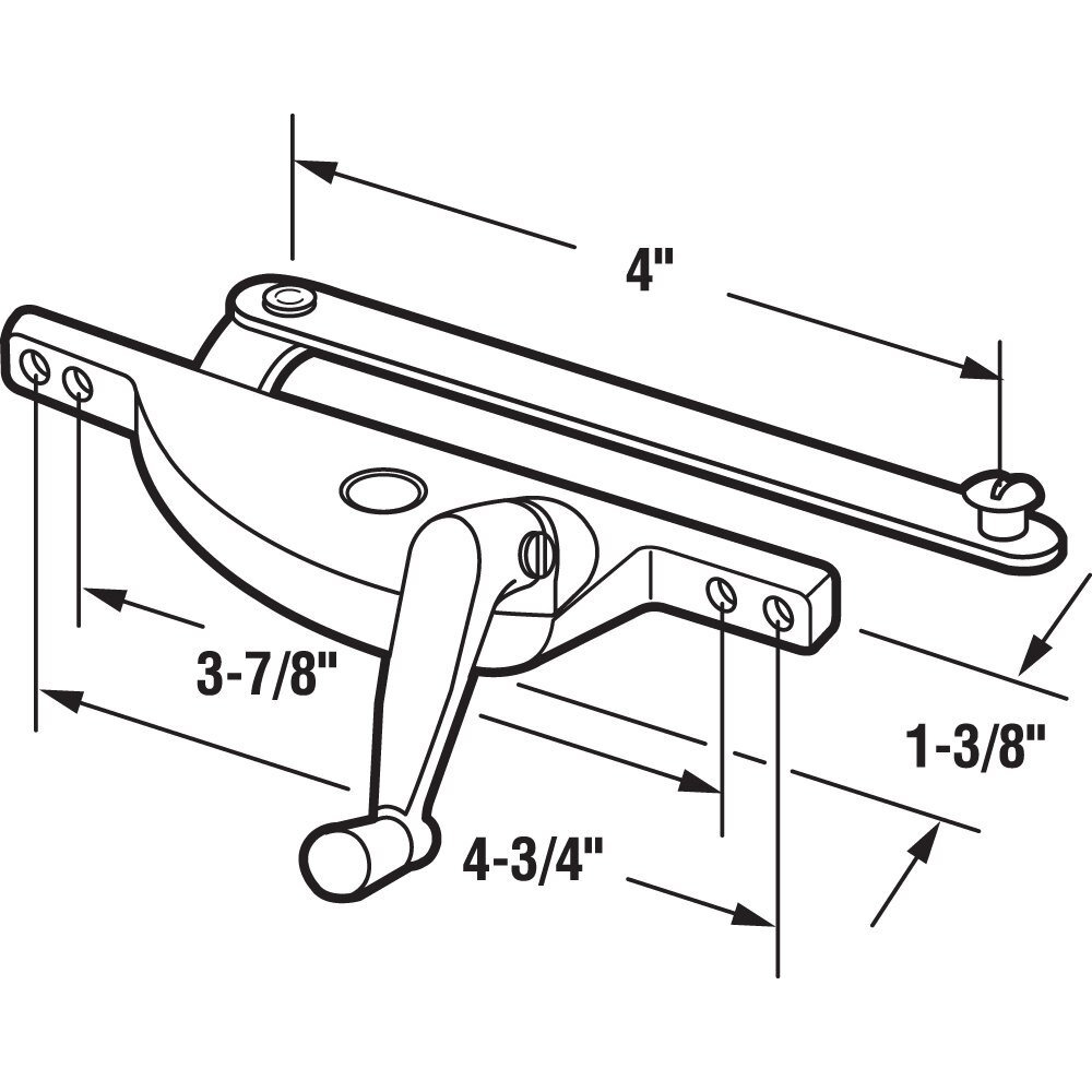 Prime-Line H 3550 Aluminum Finish Off-Set Right-Hand Jalousie Operator (Single Pack)