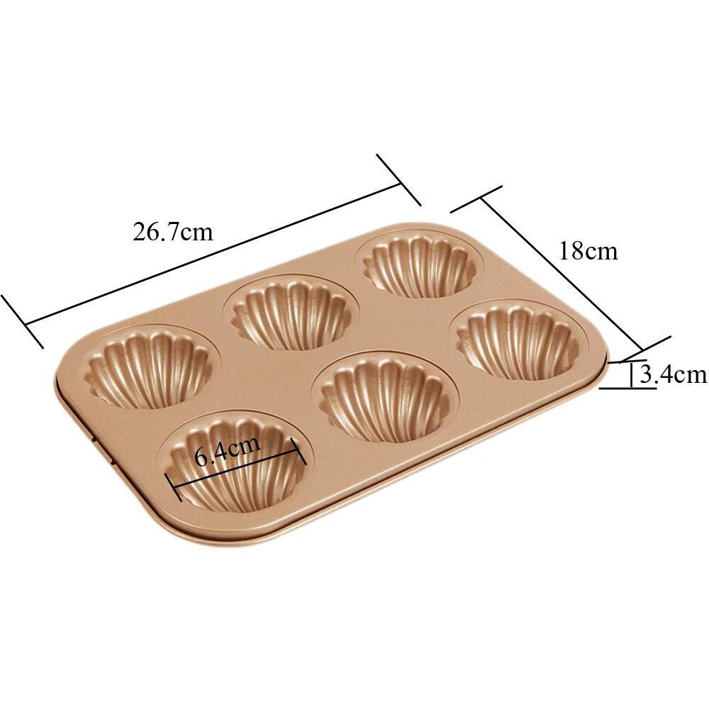 Can_Deal Non Stick Japanese Sweet Heart Style 12 Cavity Madeleine Baking Mould