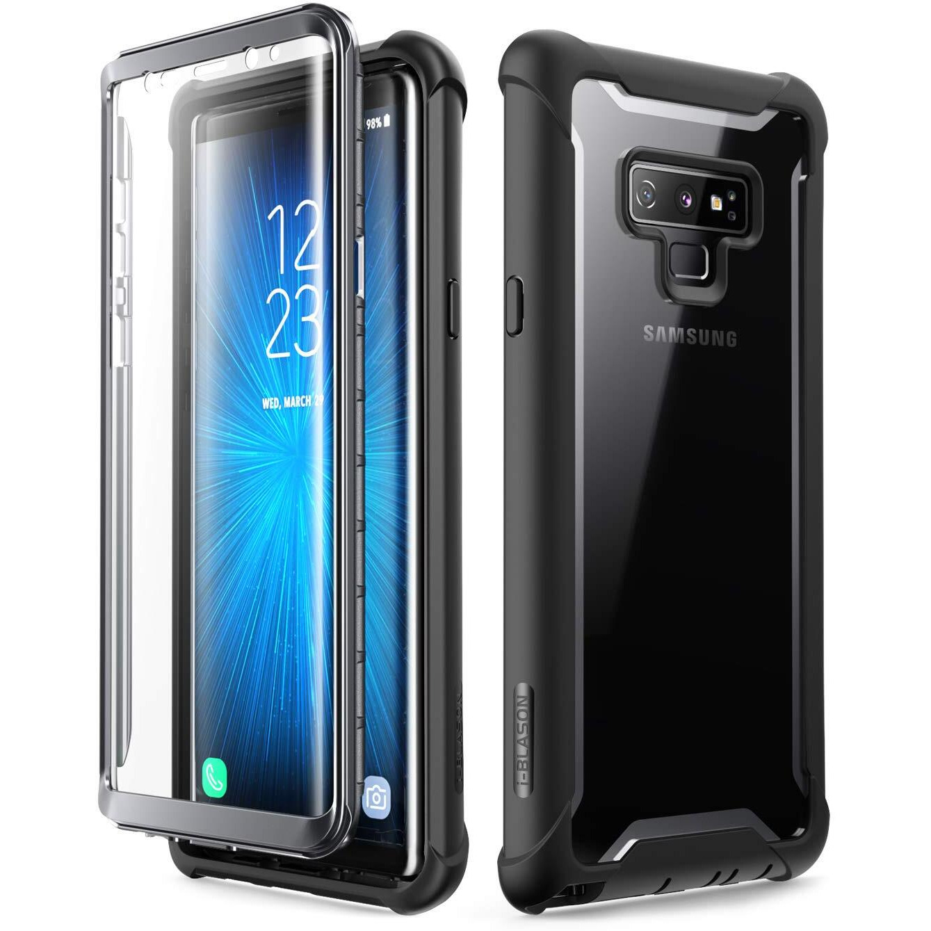 I-Blason Ares Designed For Galaxy Note 9 Case  Full-Body Rugged Clear Bumper Case With Built-In Screen Protector For Galaxy Note 9 2018 Release  Black