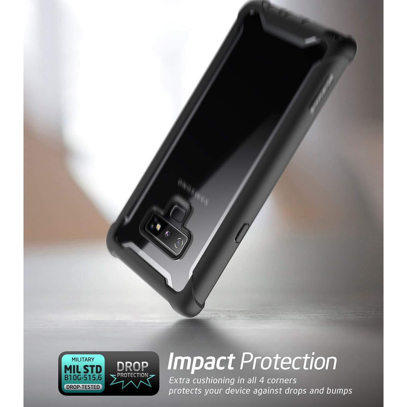 I-Blason Ares Designed For Galaxy Note 9 Case  Full-Body Rugged Clear Bumper Case With Built-In Screen Protector For Galaxy Note 9 2018 Release  Black