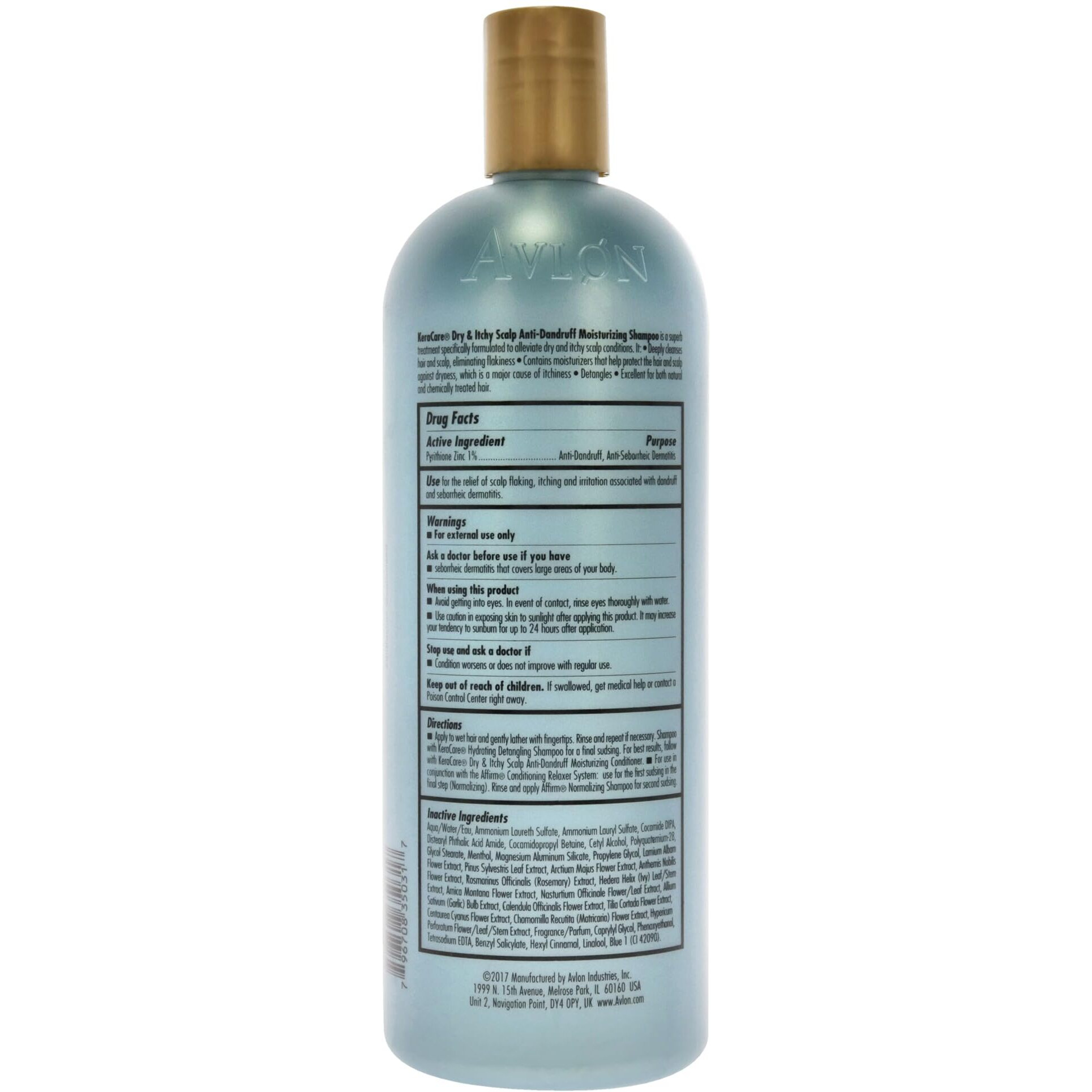 Avlon Kera Care Dry And Itchy Scalp Anti-Dandruff Moisturizing Shampoo Unisex  32 Ounce