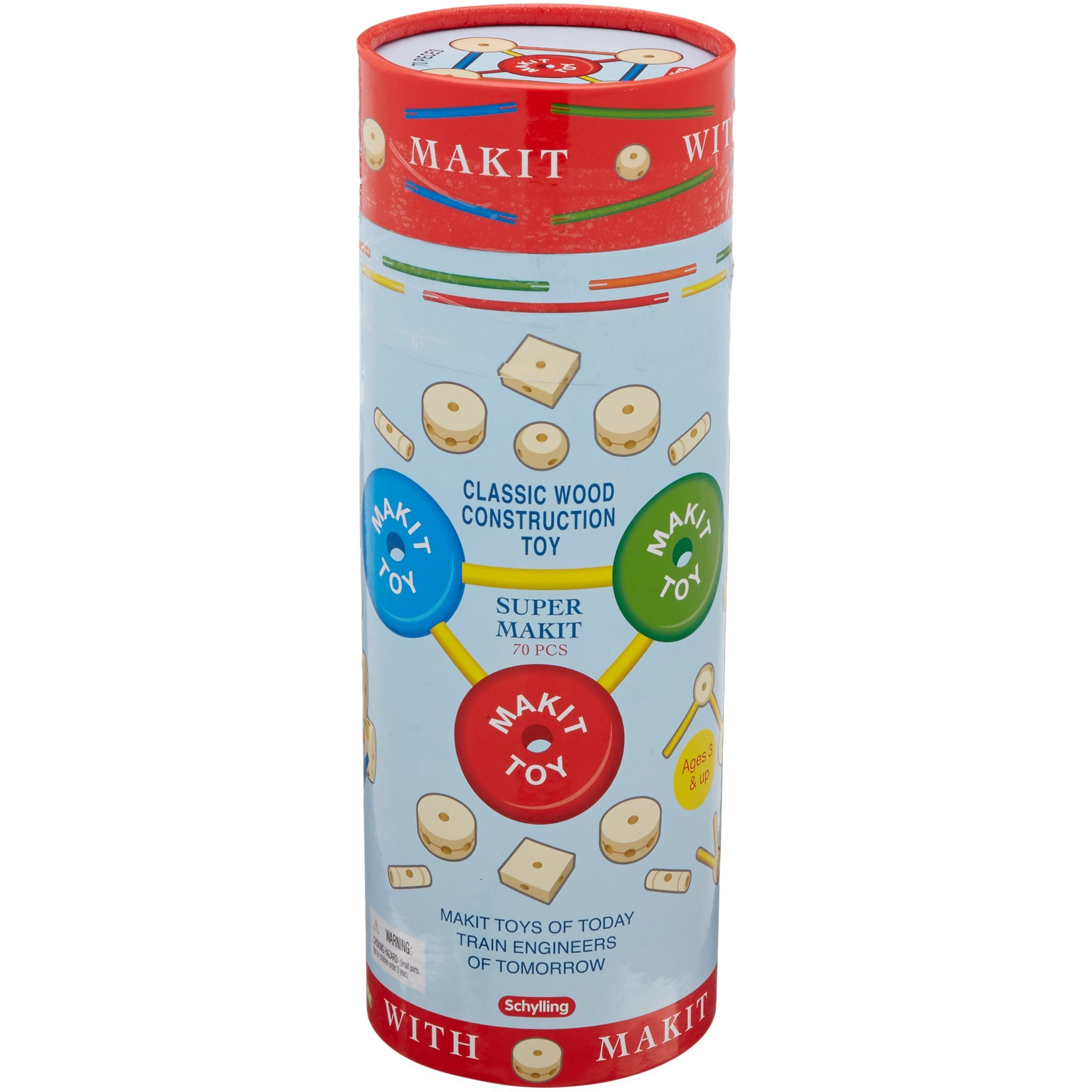 Schylling Mkt Super Makit Classic Wood Construction Toy  3+ Years  70-Pieces (1 Ea)