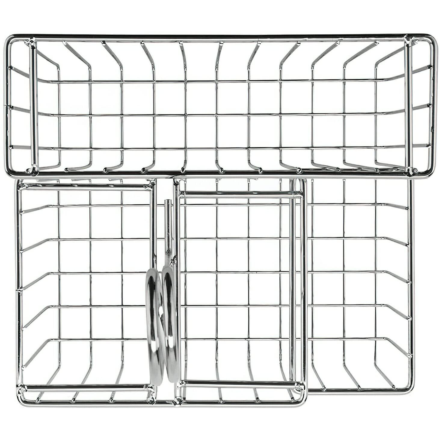 G.E.T. 4-21699 Chrome Four Compartment Condiment Caddy Metal Specialty Servingware Collection  8"" X 7"" X 9"" Tall  Chrome