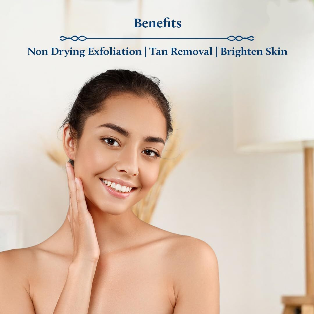 Blue Nectar Tan Removal Cream Scrub For Women & Men | Daily Brightening Facial Scrub For Exfoliation | For All Skin Types | Ayurvedic Kumkumadi Oil Face Exfoliator (16 Herbs  1.7 Fl Oz)