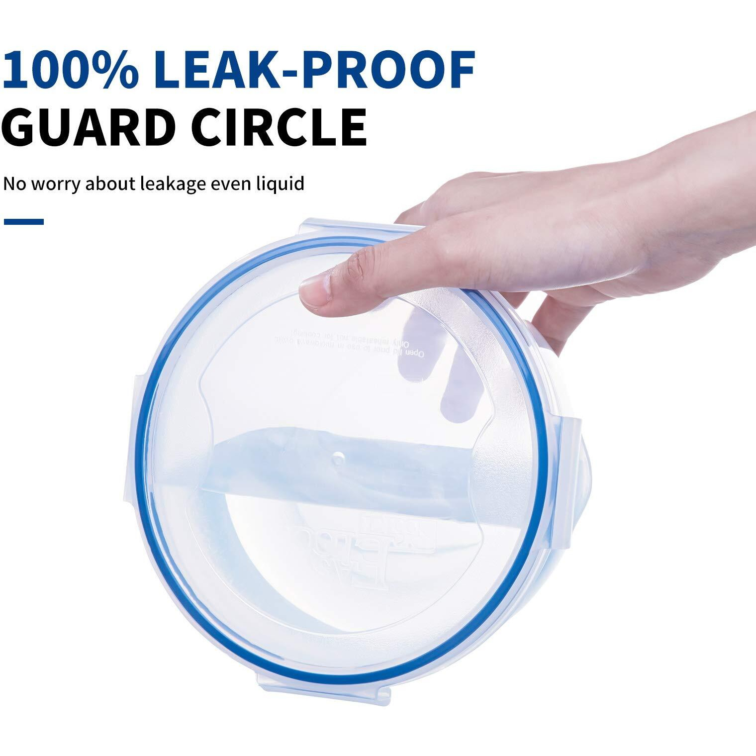 Kigi 6 Pack 10Oz Plastic Round Bowls With Lid Airtight Food Storage Container Set Small Meal Prep Containers Bento Box