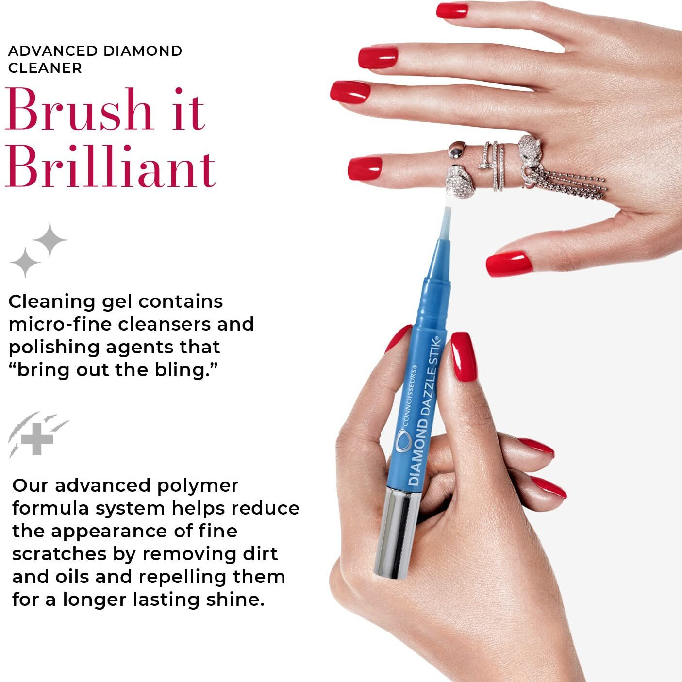Connoisseurs Diamond Dazzle Stik  Portable Diamond Cleaner For Rings And Other Jewelry - Bring Out The Sparkle In Your Diamonds And Precious Stones
