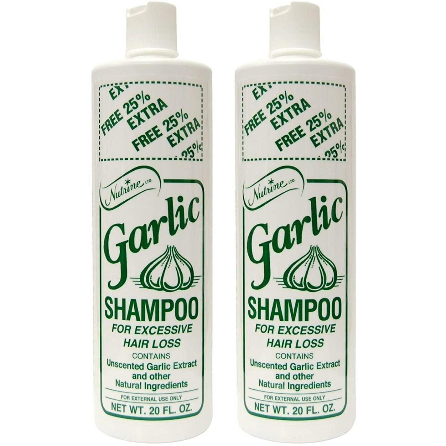 Nutrine Garlic Shampoo Unscented 20 Ounce (591Ml) (Pack Of 2)