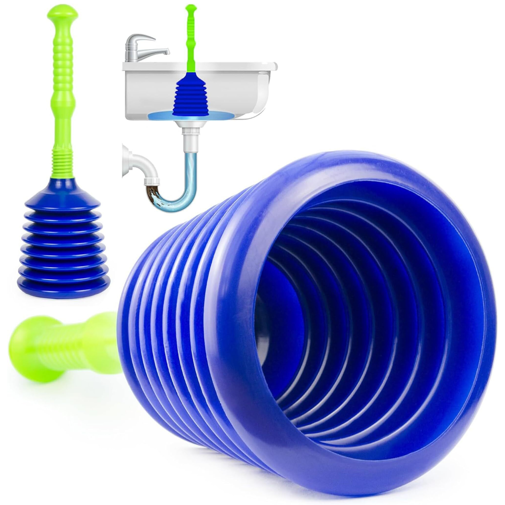 Luigi's Large Sink And Drain Plunger For Kitchens  Bathrooms  Sinks  Baths  Waste Pipes And Showers. Heavy Duty  Powerful  Commercial Style 'Plumbers Plunger' With Large Bellows