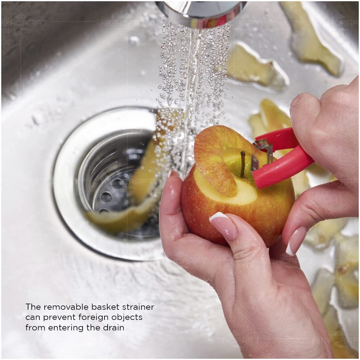 Highcraft 9773 Bar/Prep Sink 2 1/2 Junior Duo Stainless Steel Drain Assembly With Strainer Basket And Rubber Stopper