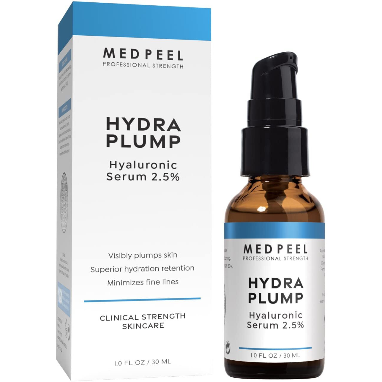 Medpeel Hydra-Plump Hyaluronic Acid Serum 2.5%  Lightweight Face Serum  Deep Hydration For Aging Dry Skin And Healthy Glow  1.0 Fl Oz