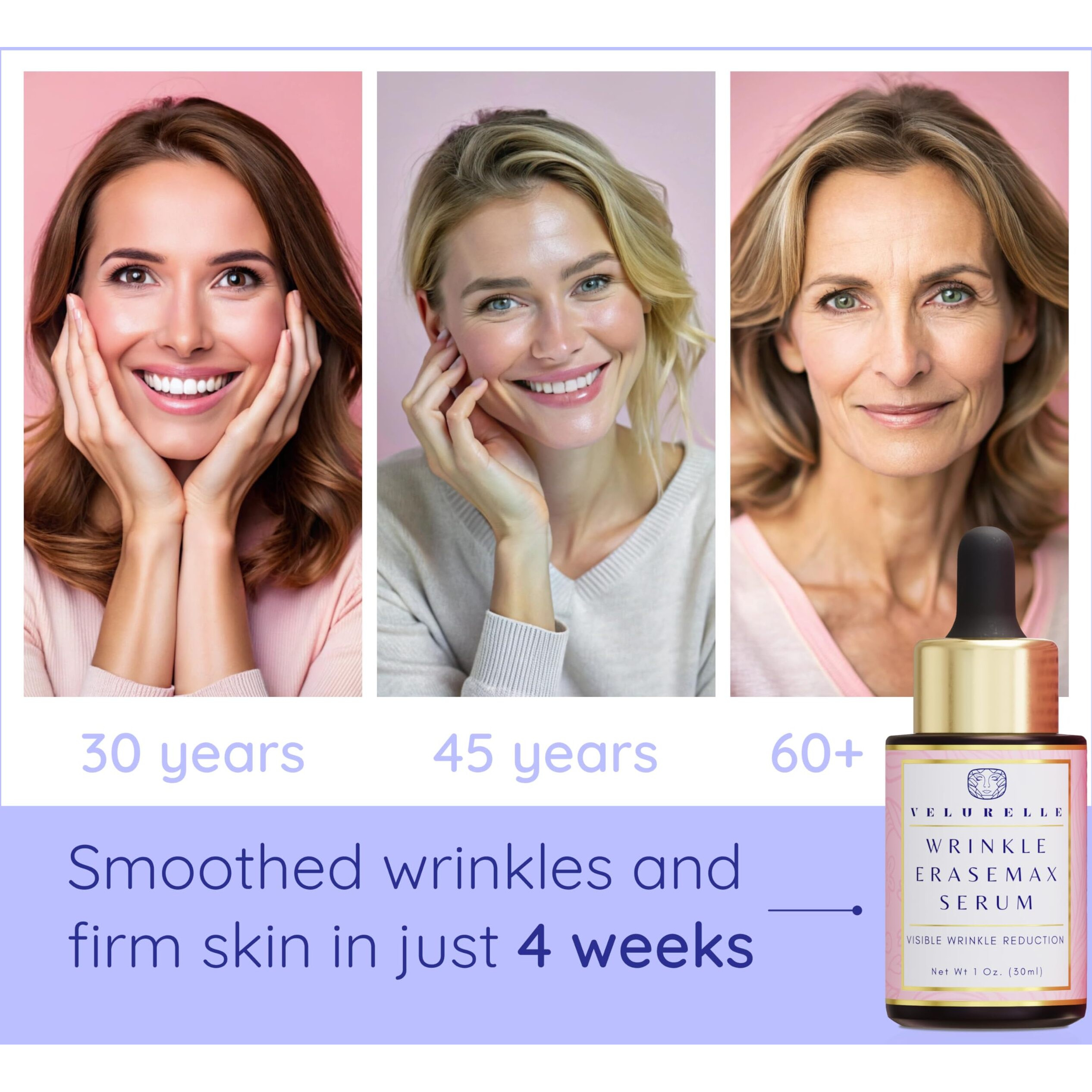 Wrinkle Erasemax Serum  Anti Aging  With Argireline Np  Pepha-Tight  Progeline  Leuphasyl  Vitamin B3  Targets Mimic Wrinkles & Expression Lines