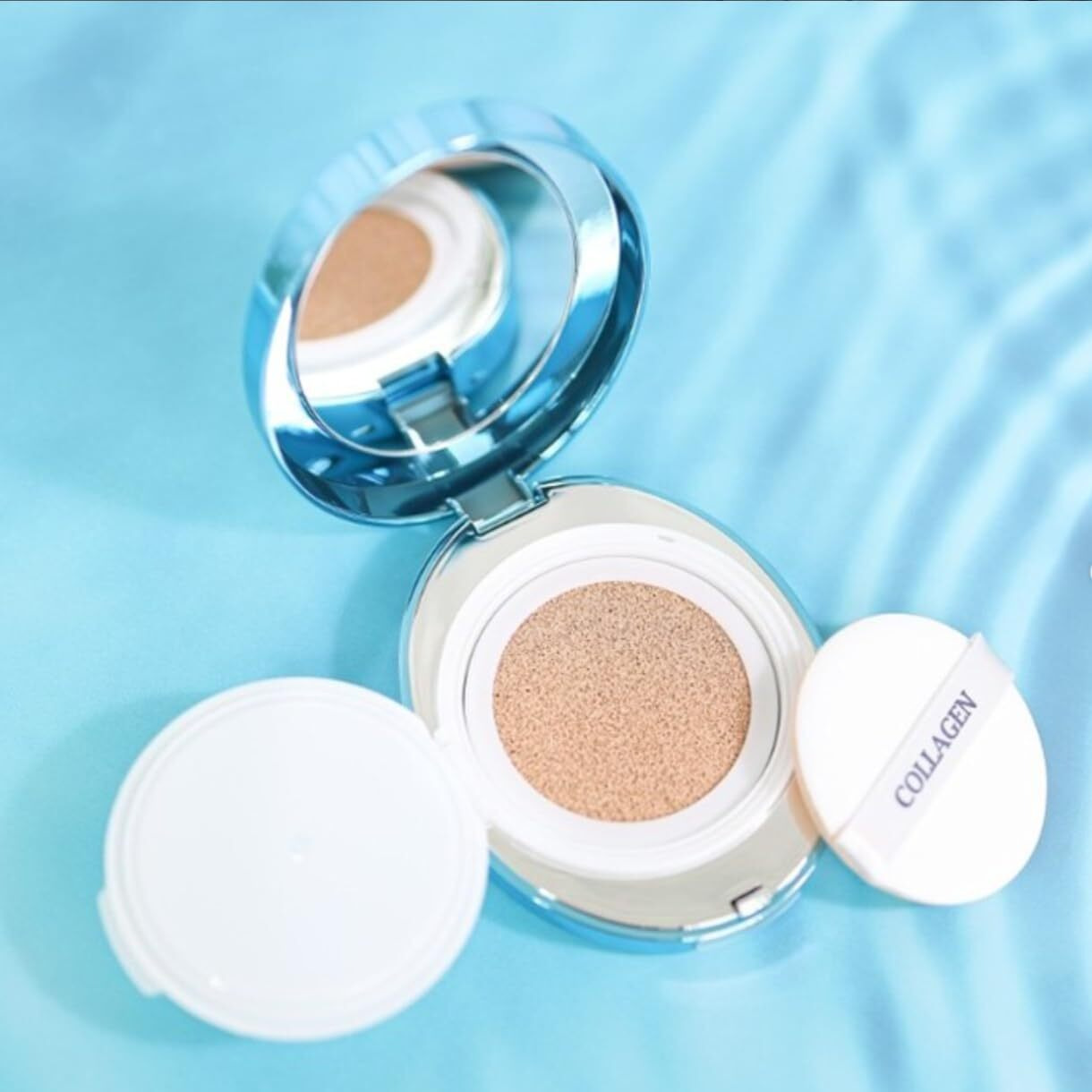 Enough Collagen Aqua Air Cushion Spf 50  Full Coverage Hydrating Foundation Makeup  Tinted Moisturizer Sunscreen  Korean Skin Care Cosmetics For Women  Dewy Finish & Collagen Boost (21 Natural Glow)