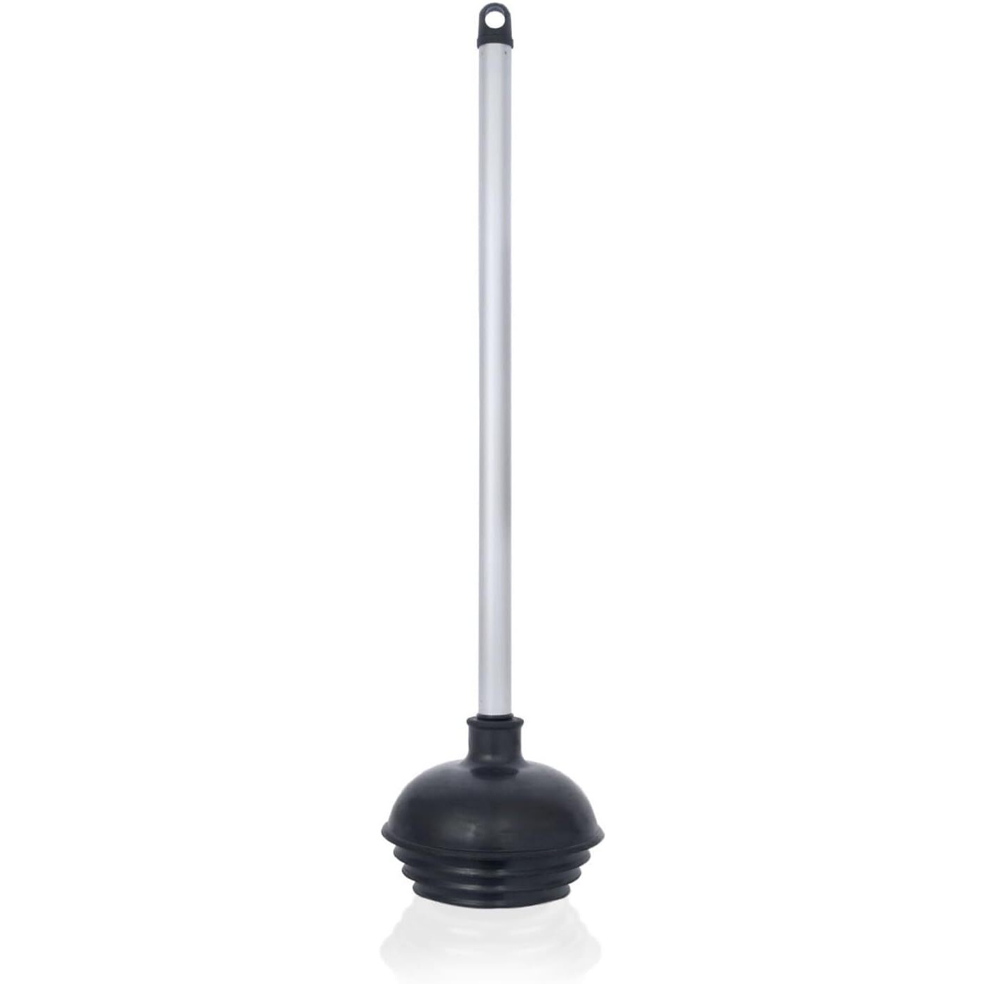 Neiko 60166A Toilet Plunger With Patented All-Angle Design  Heavy-Duty Toilet Bowl Plunger With Aluminum Handle  Bathroom Necessity   Black  1-Pack