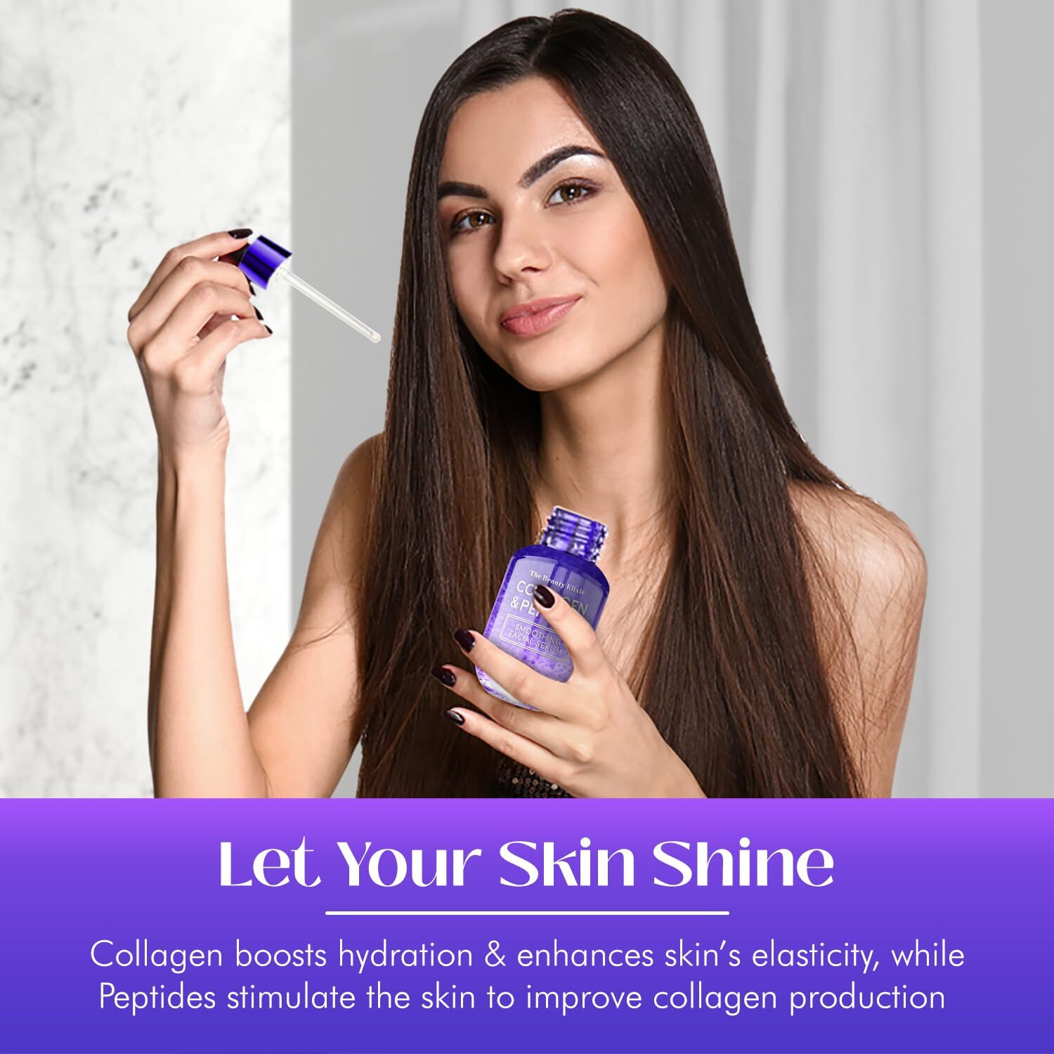 Collagen & Peptides Serum For Face - Anti Aging  Wrinkle Reduction  Firming  Hydrating  Nourishing - Lightweight Korean Skin Care - All Skin Types  Vegan  Cruelty Free Korean Skincare - 1.69 Fl. Oz