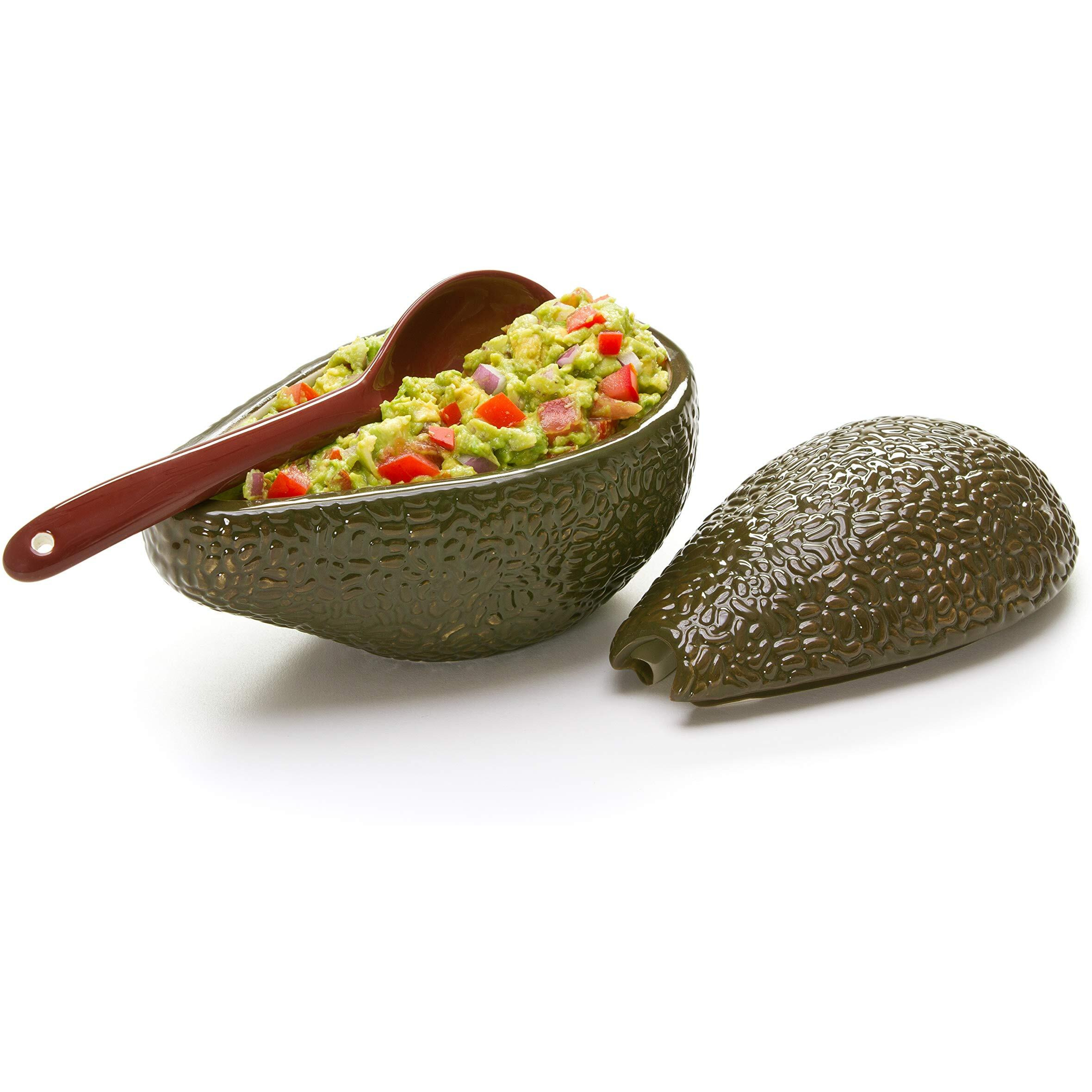 Prepworks By Progressive Guacamole Bowl With Spoon - Great For Serving Homemade Guacamole  Avocado Dip  Guacamole Serving Tray   Black  4