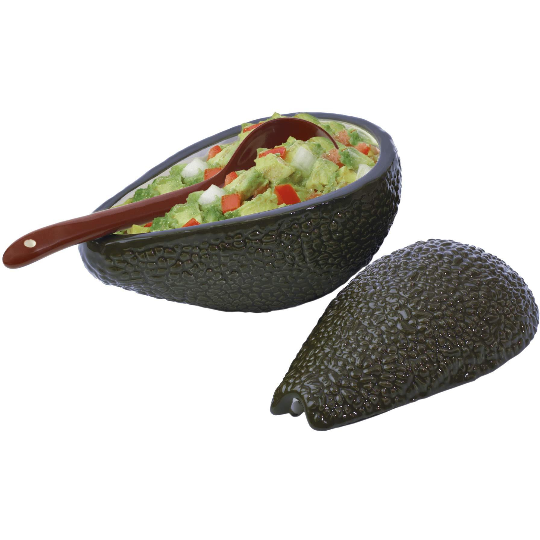 Prepworks By Progressive Guacamole Bowl With Spoon - Great For Serving Homemade Guacamole  Avocado Dip  Guacamole Serving Tray   Black  4