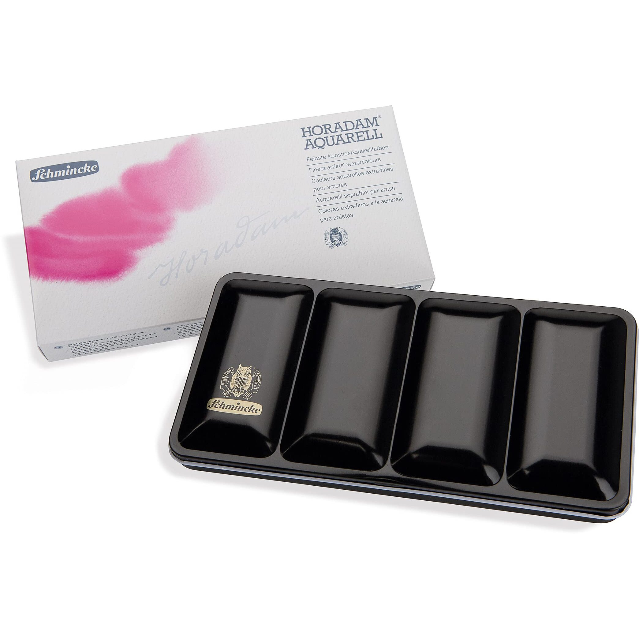 Schmincke - Horadam Aquarell Color Box With 36 Finest Watercolors  74436097  Metal Box  Painting Set  Watercolors  36 X 1/2 Pans  Space For 12 Additional 1/2 Pans