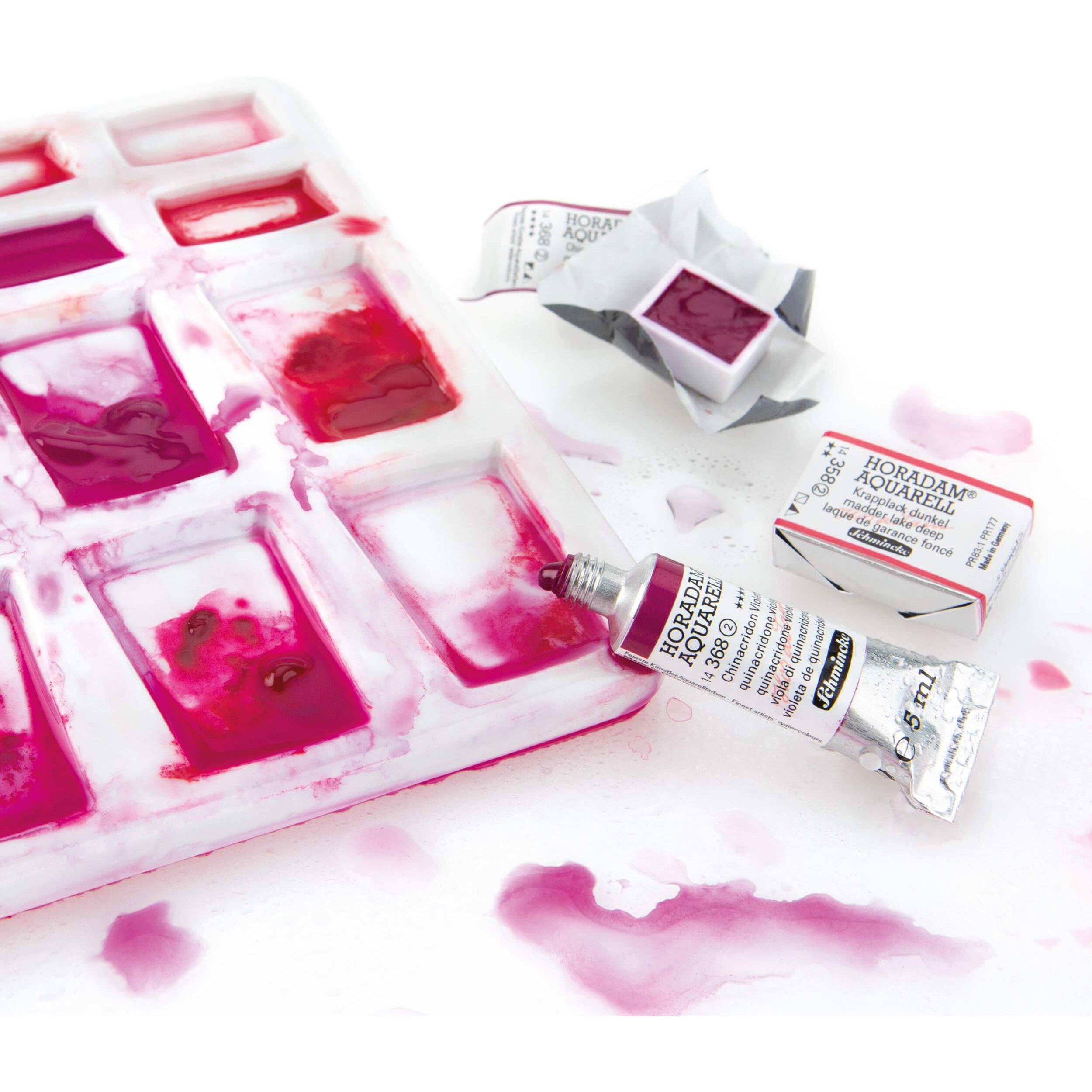 Schmincke - Horadam Aquarell Color Box With 36 Finest Watercolors  74436097  Metal Box  Painting Set  Watercolors  36 X 1/2 Pans  Space For 12 Additional 1/2 Pans