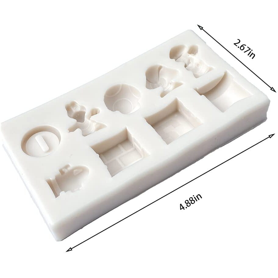 Guratapa 9 Hole Suitable For Super Mario Yoshi Dragon Mushroom Gold Coins Silicone Molds For Diy Fondant Candy Making Chocolate Mold Gum Clay Biscuit Plaster Resin Cupcake Topper Cake Decor Moulds 2