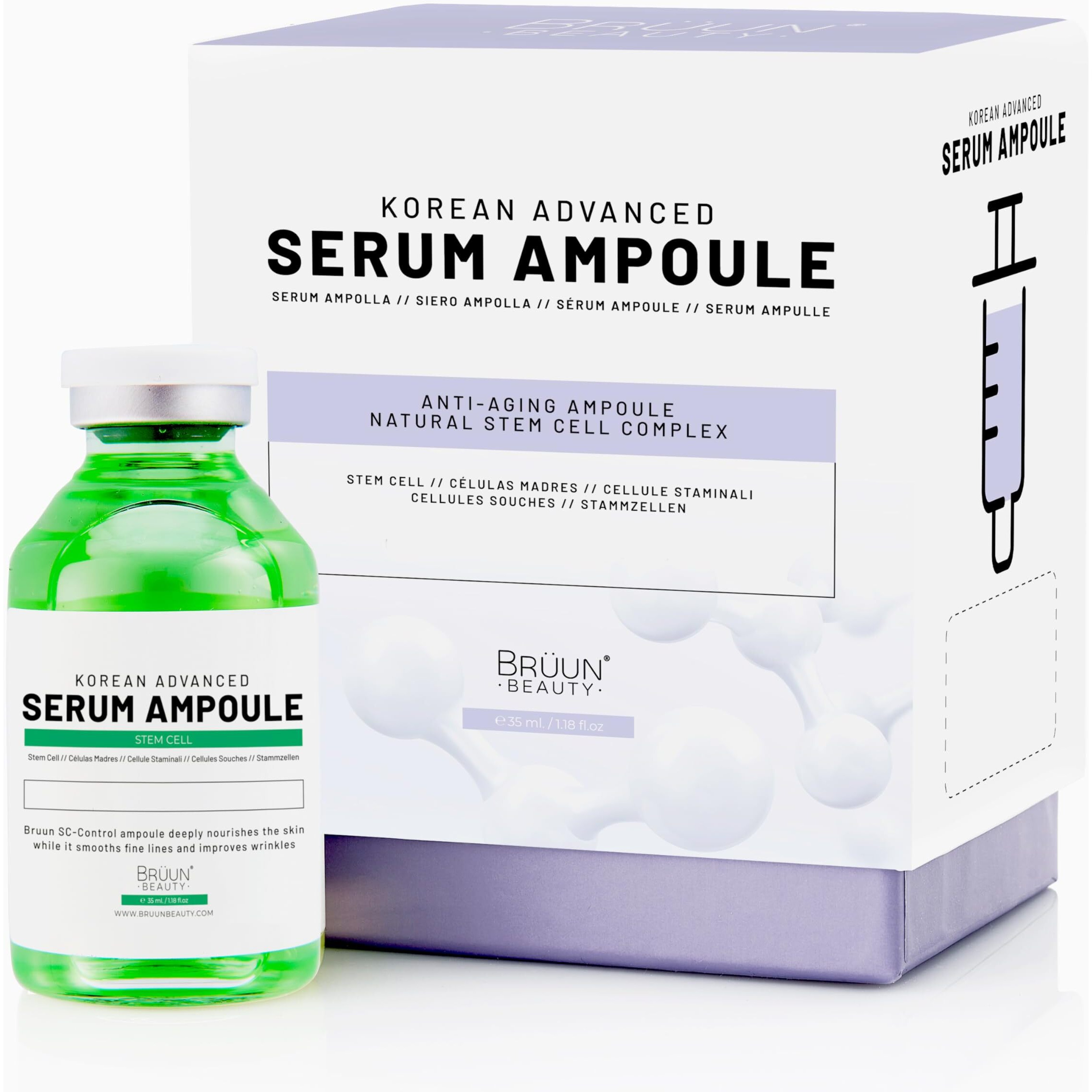 Brun Sc - Control Stem Cell Serum Ampoule - Micro Needling Korean Serum Booster For Face And Body To Use With And Without Derma Pen Microneedling Skin Care Serum 1.18 Fl.Oz