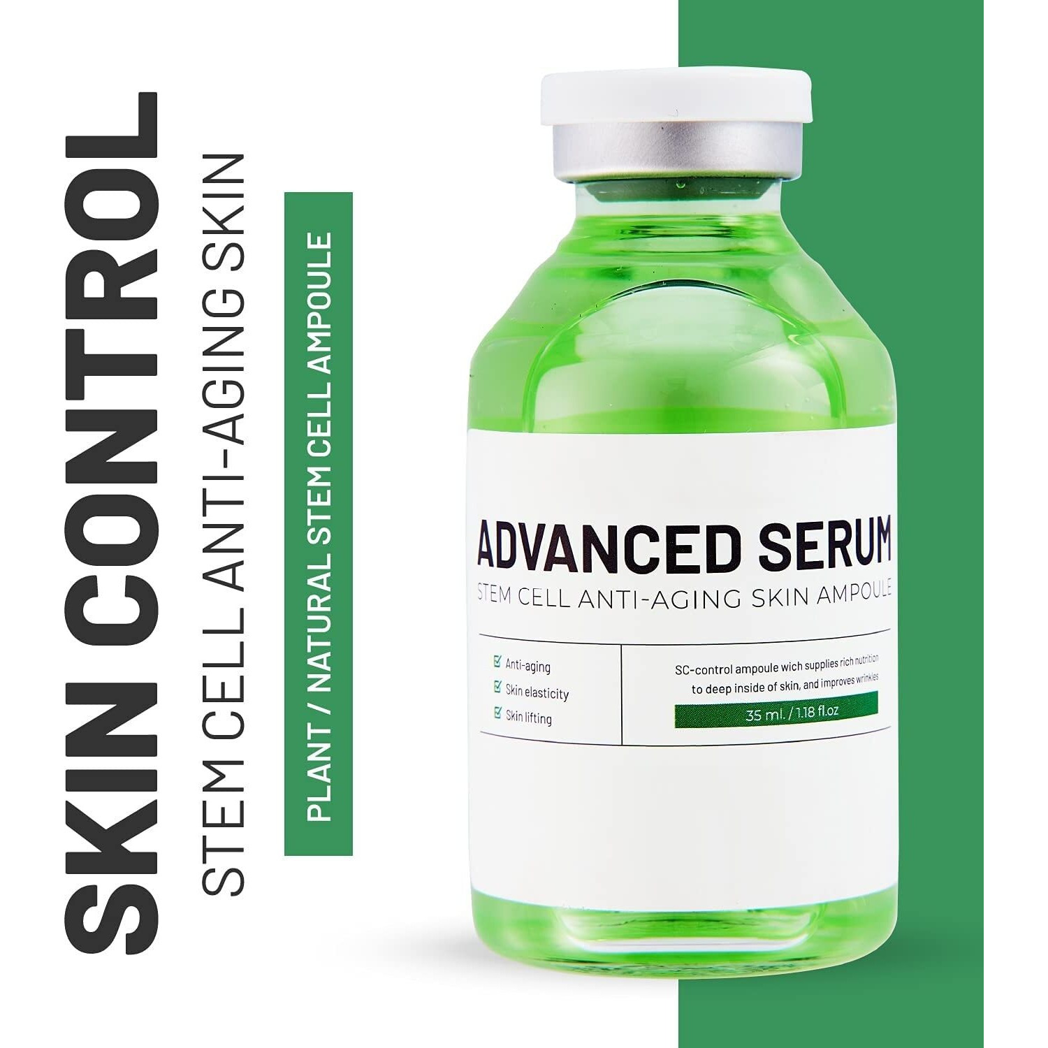 Brun Sc - Control Stem Cell Serum Ampoule - Micro Needling Korean Serum Booster For Face And Body To Use With And Without Derma Pen Microneedling Skin Care Serum 1.18 Fl.Oz