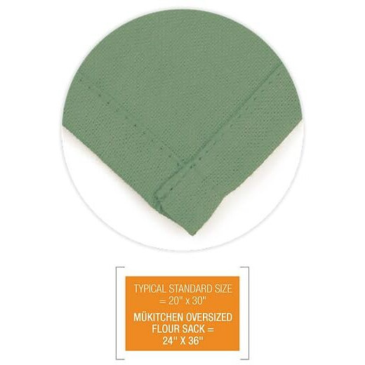 Mukitchen Flour Sack Towels Dish Cloths  White  24 X 36 Inch  Cotton  Set Of 3