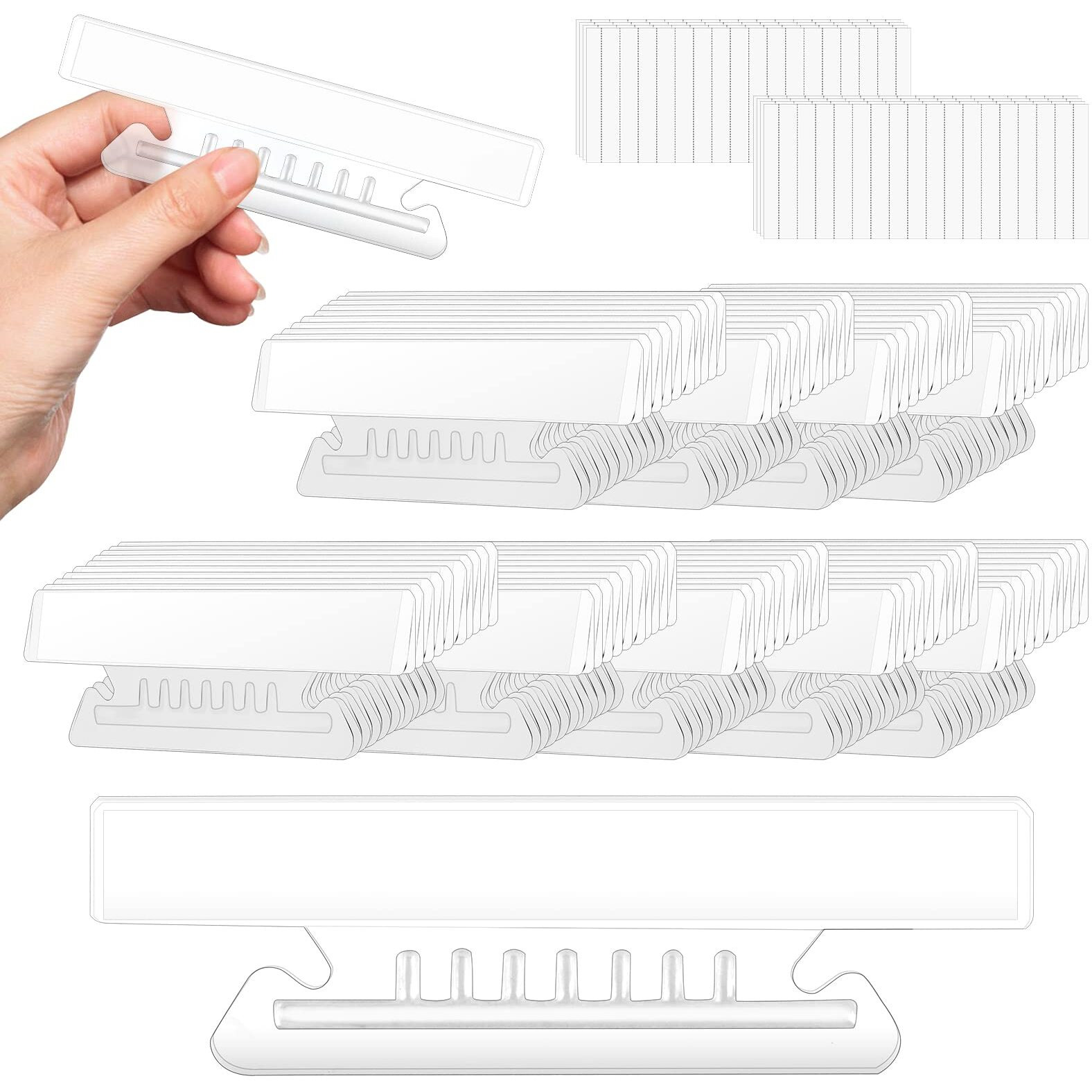 200 Pieces 4 Inch Clear Hanging Folder Tabs Hanging File Folders Tabs File Folder Tabs For 3.5 Inch Hanging Folder Tabs And Inserts Clear Plastic Tabs For Office And Home Hanging File Folder