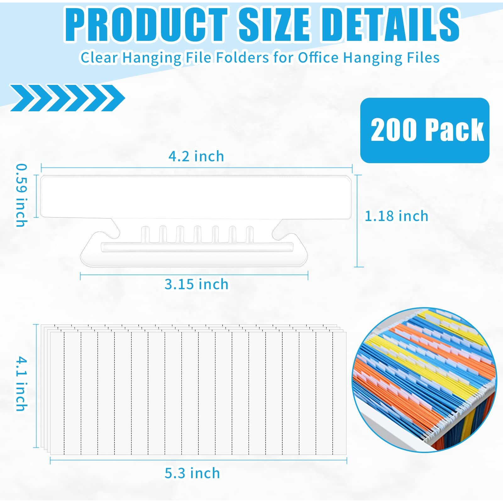 200 Pieces 4 Inch Clear Hanging Folder Tabs Hanging File Folders Tabs File Folder Tabs For 3.5 Inch Hanging Folder Tabs And Inserts Clear Plastic Tabs For Office And Home Hanging File Folder