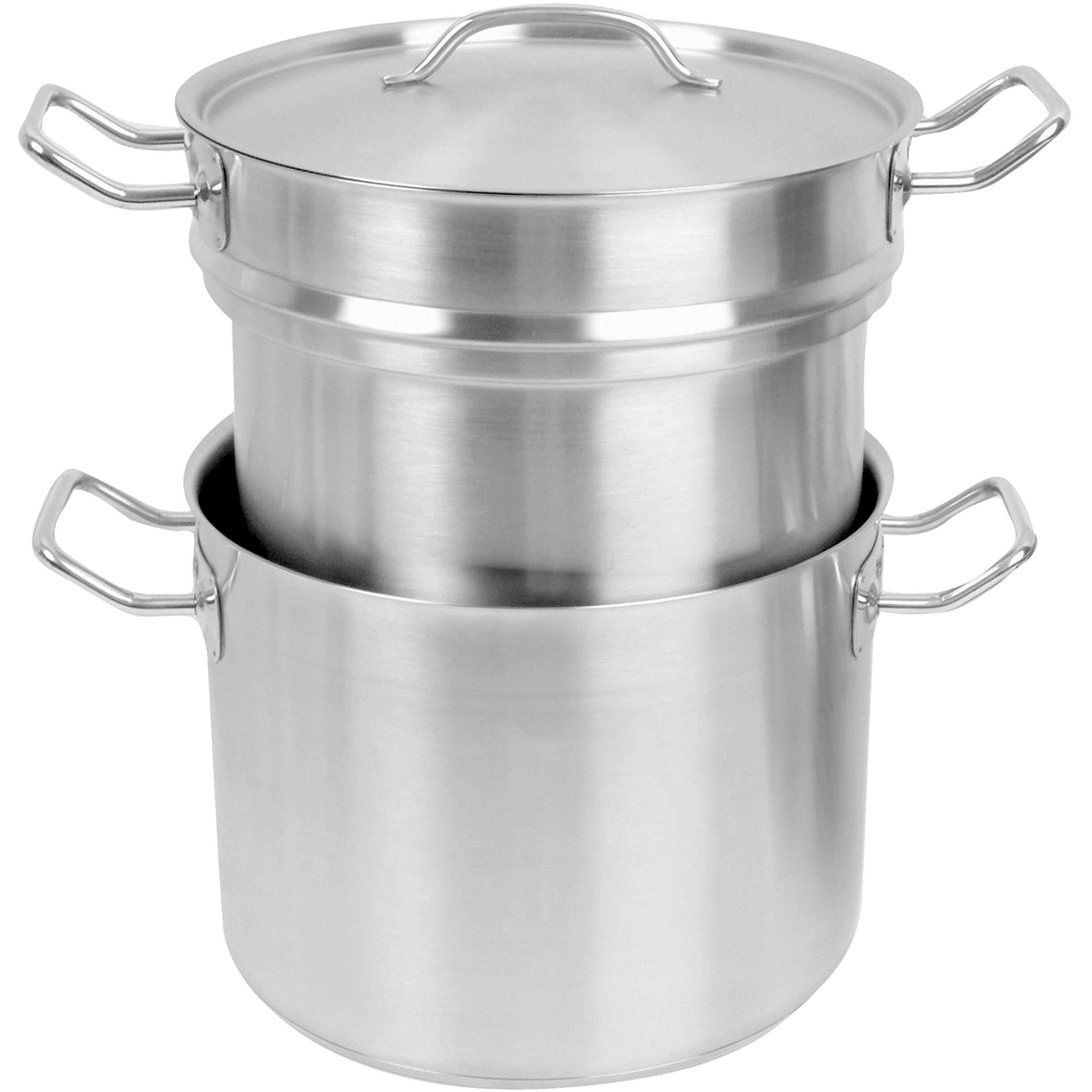 Thunder Group 12 Quart 18/8 Stainless Steel Double Boiler (3 Pcs Set)  Comes In Each
